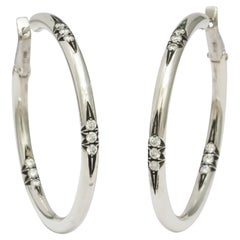 Donna Vock Platinum and Silver Hoop Earrings with Diamonds Donna Vock Platinum and Silver Hoop Earrings with Diamonds