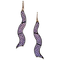 Donna Vock Sapphire and Diamond Earrings 18 Karat Gold