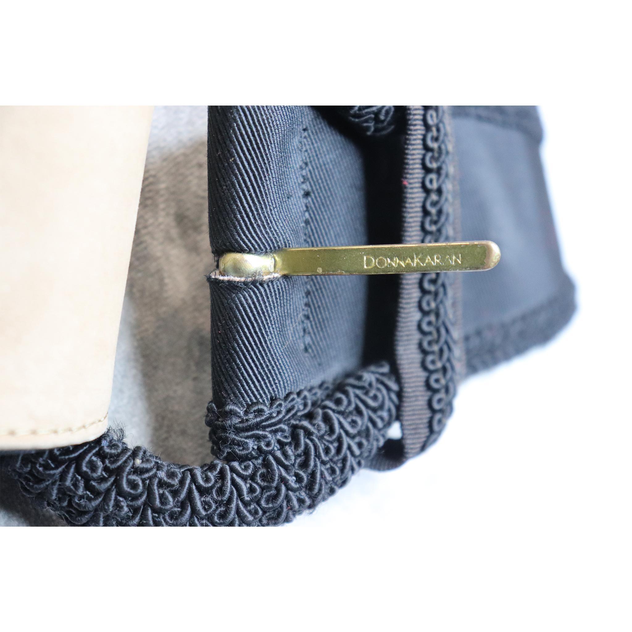 DonnaKaran Black Grosgrain Belt with Braided Trim Circa 1990s For Sale 1