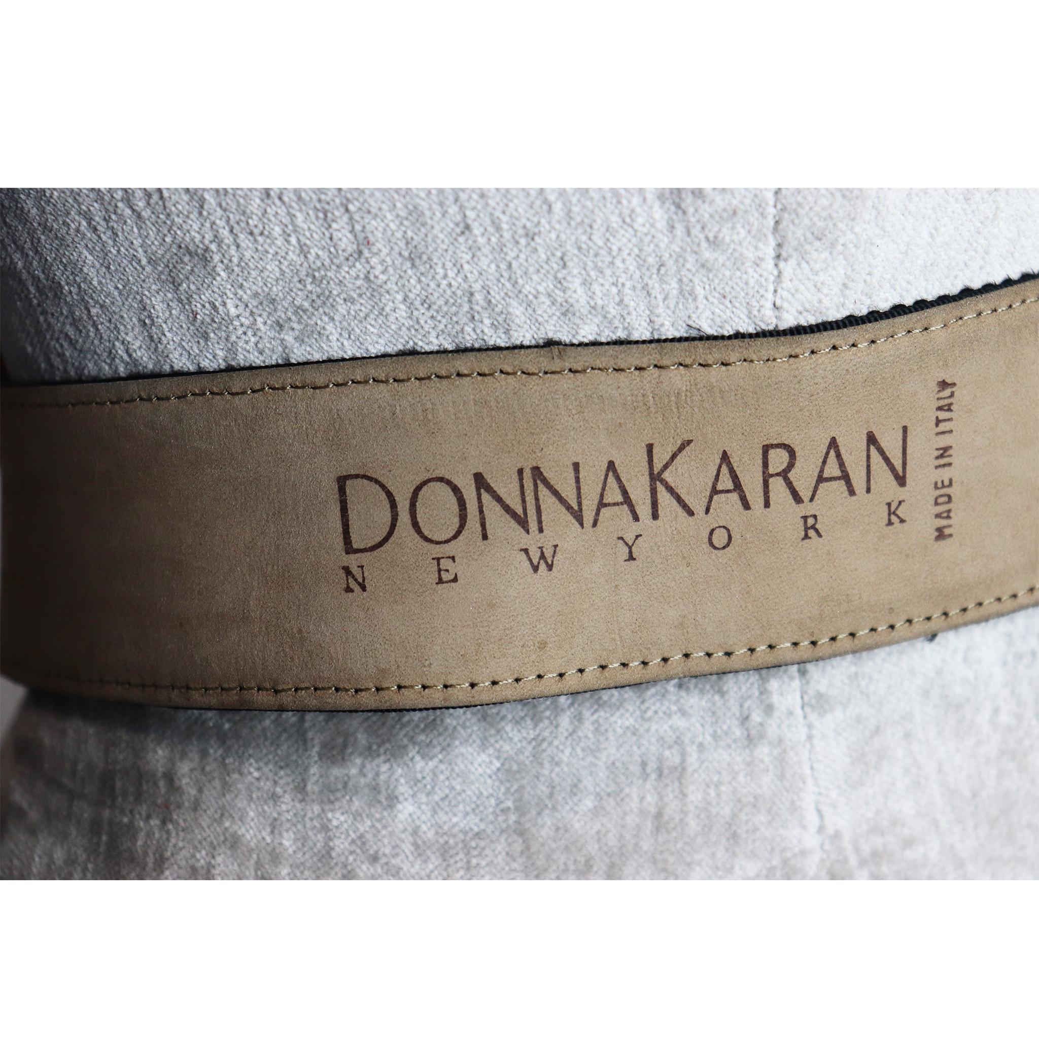 DonnaKaran Black Grosgrain Belt with Braided Trim Circa 1990s For Sale 2