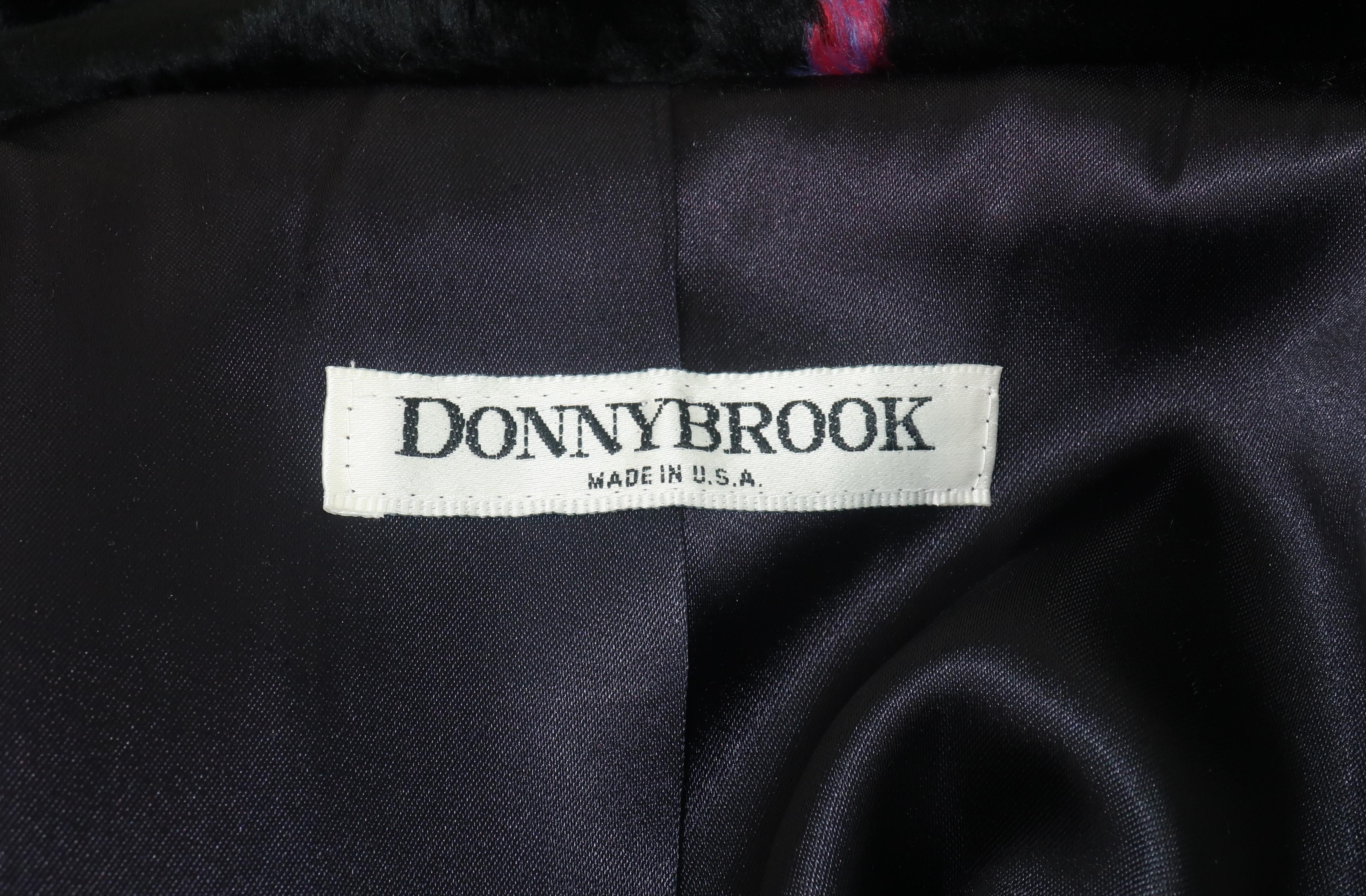 Donnybrook Black Faux Fur Teddy Coat With Hearts Motif, 1980’s For Sale 7