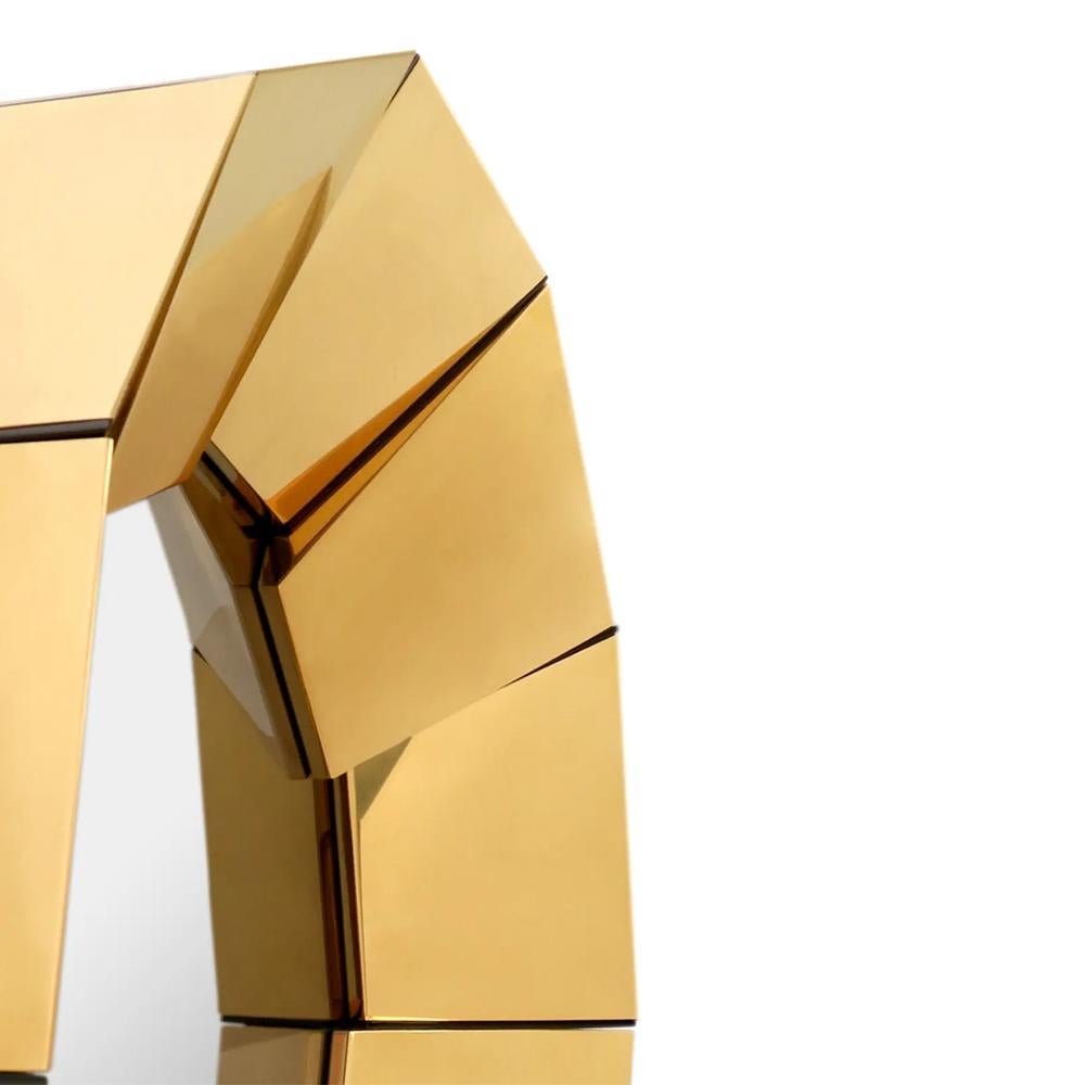 Contemporary Donovan Gold Mirror For Sale