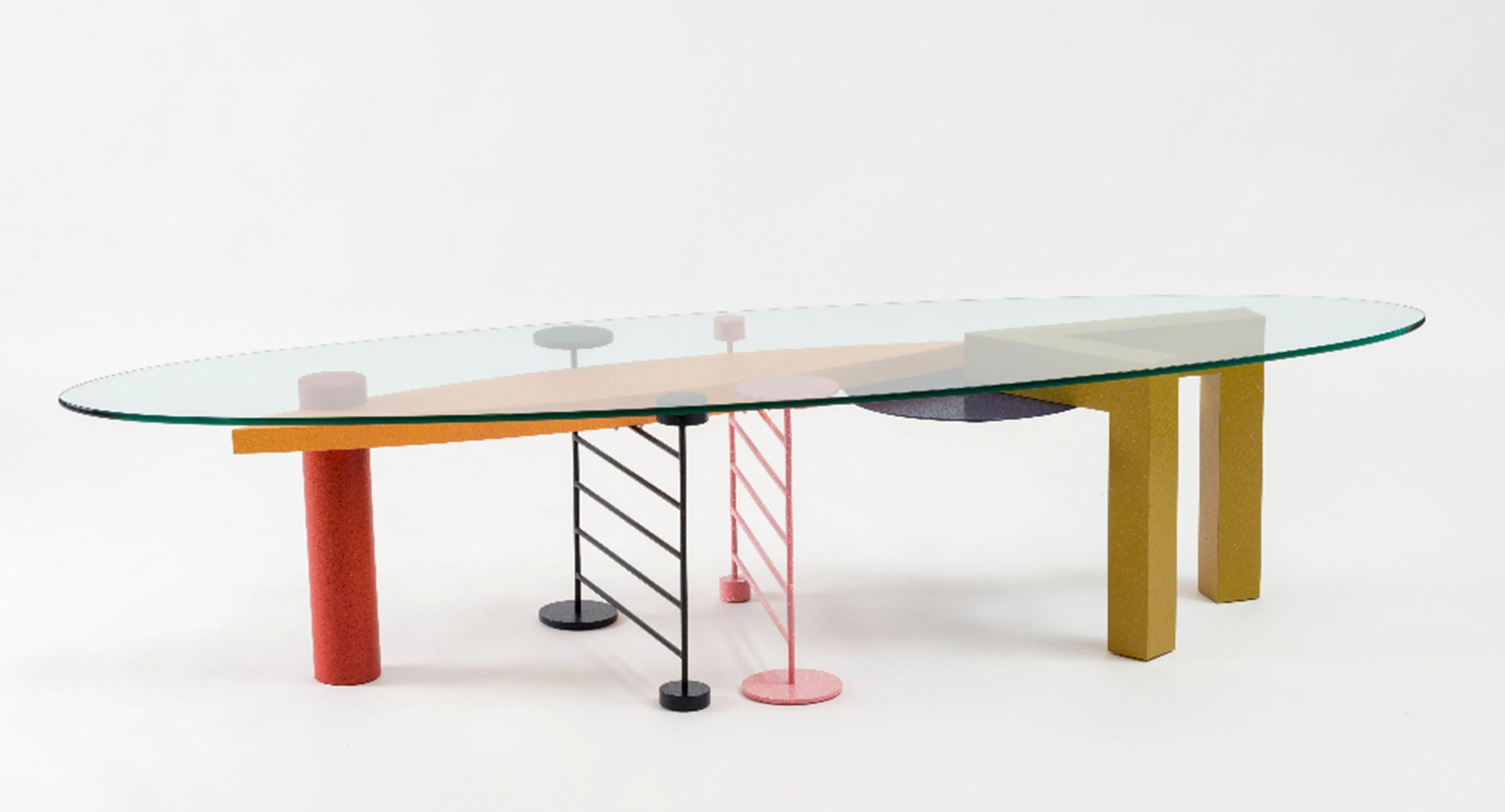 Post-Modern 'Don't Jump until You Get to the Style' Coffee Table by Peter Shire, 1989 For Sale