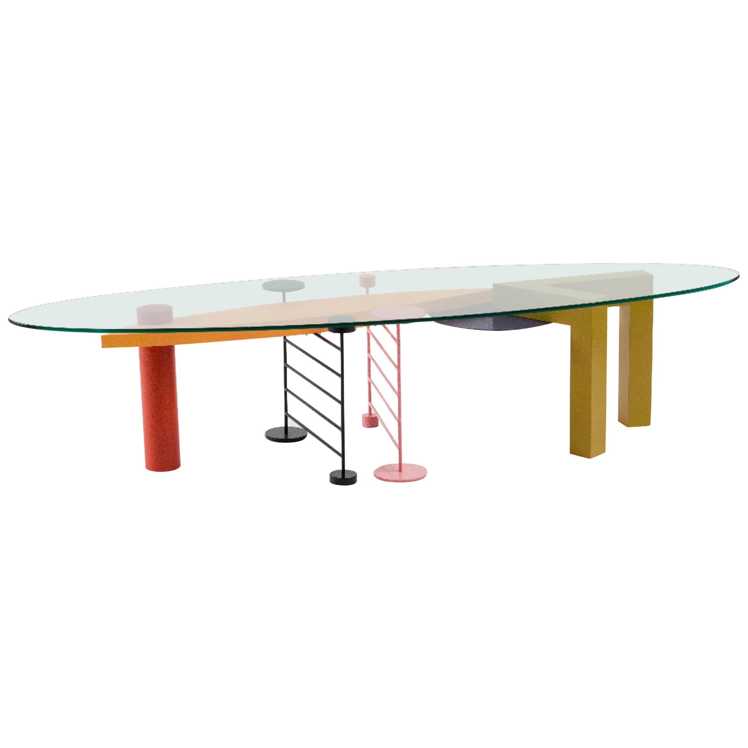 'Don't Jump until You Get to the Style' Coffee Table by Peter Shire, 1989 For Sale