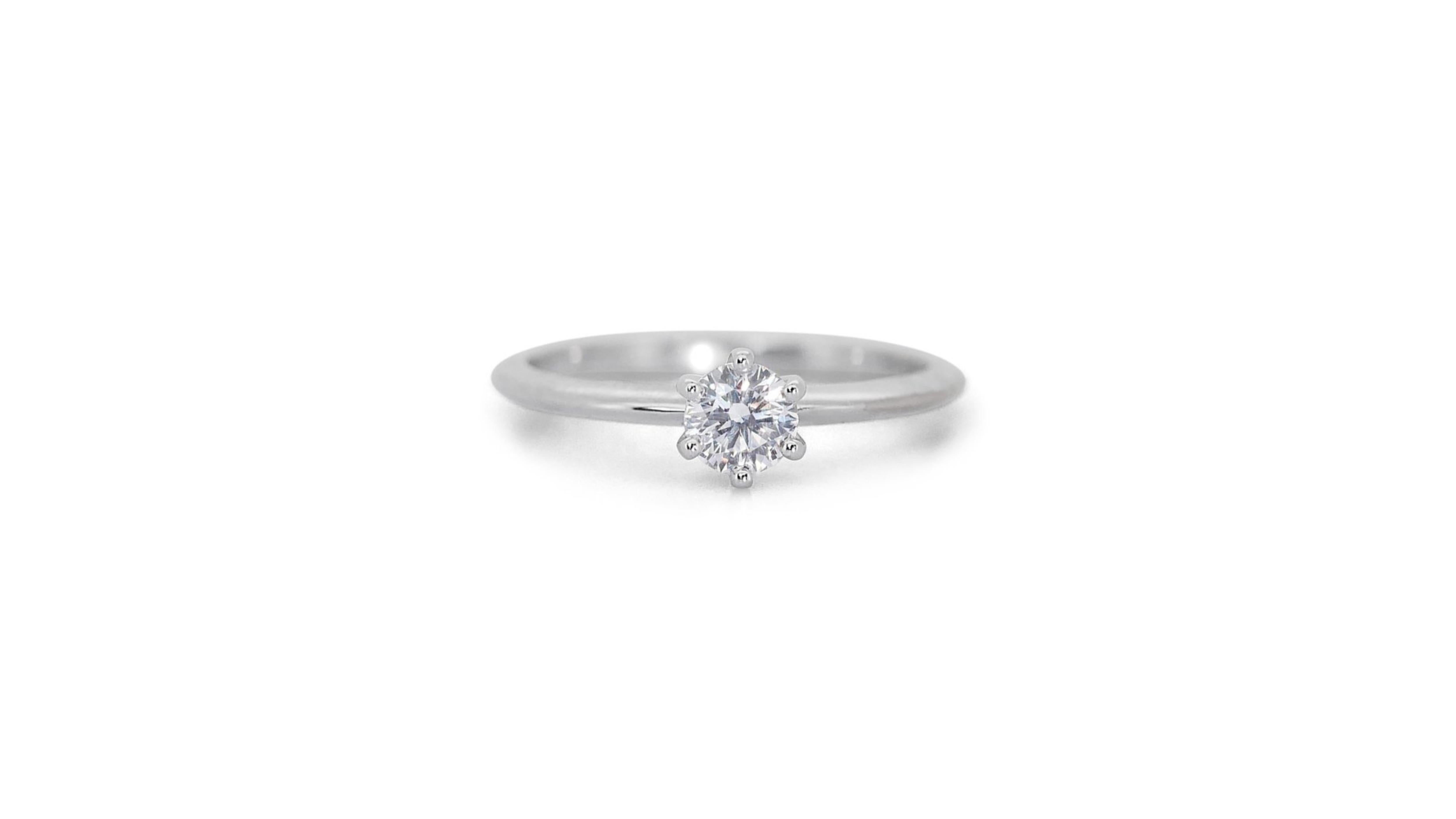 Women's dont-submitElegant 18 kt. White Gold Ring with 0.40 ct Diamond - GIA Certificate