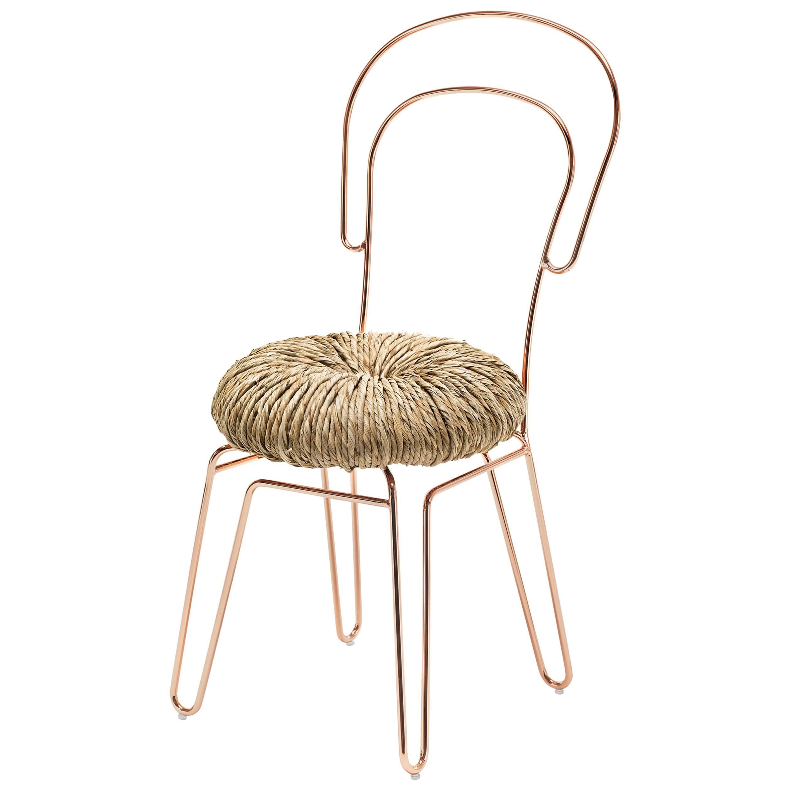 Donut Chair ‘Set of 2’ in Copper Finish by Alessandra Baldereschi & Mogg For Sale