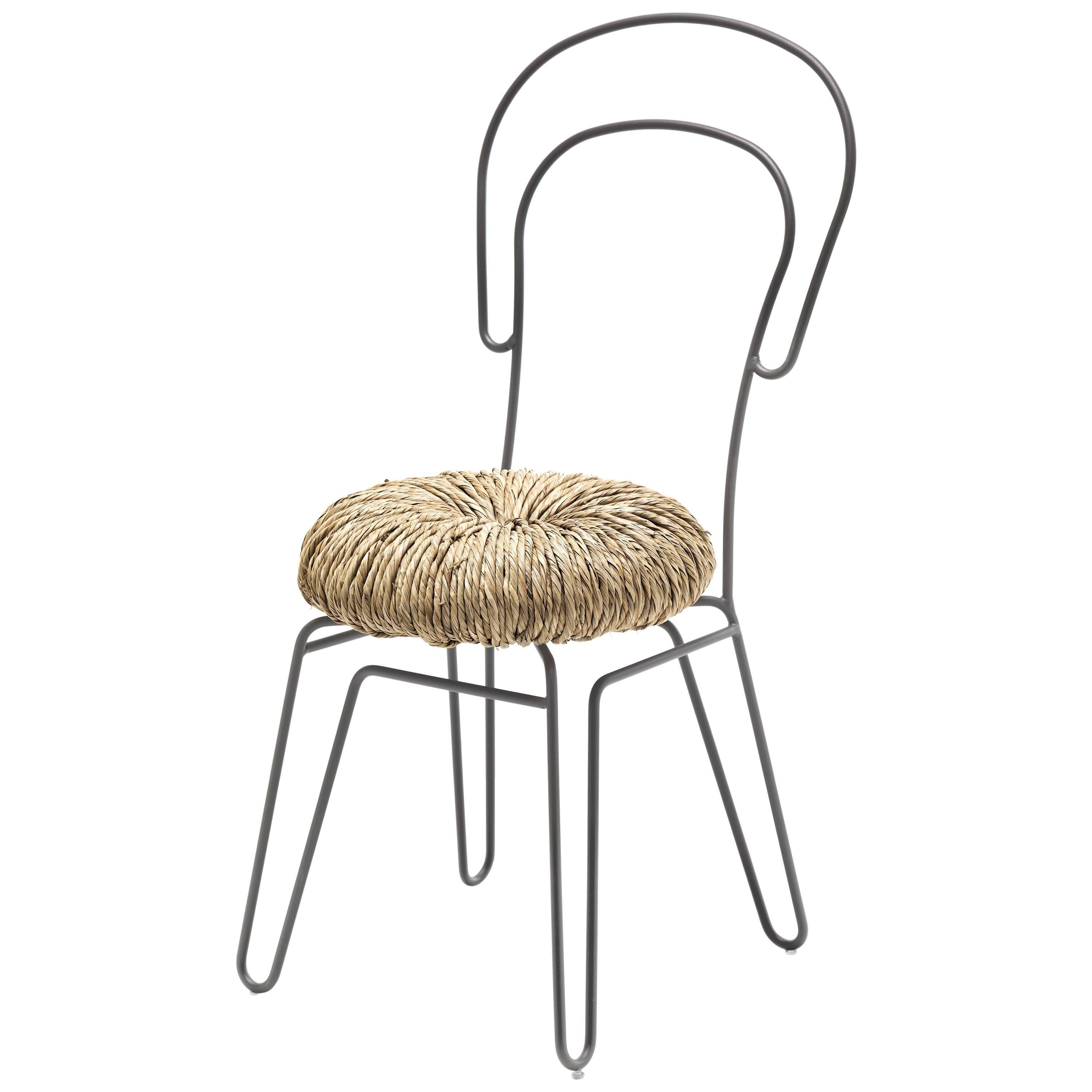 Donut Chair 'Set of Two' in Silver Finish by Alessandra Baldereschi & Mogg For Sale