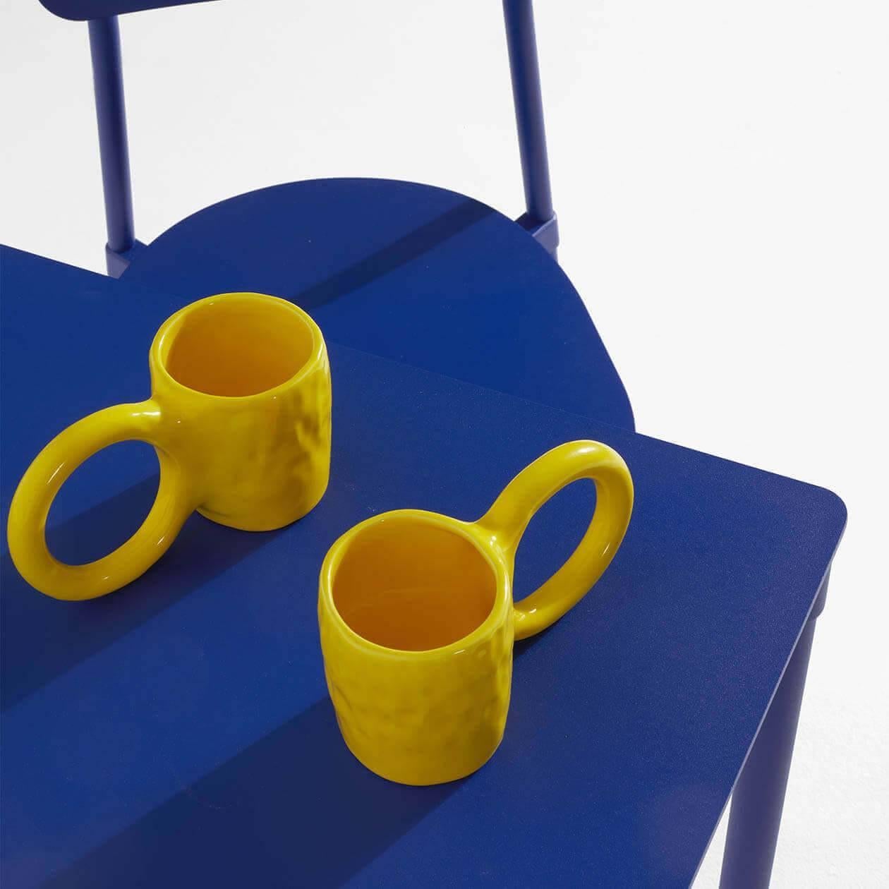 PETITE FRITURE Donut, Medium Mug, Lemon, Designed by Pia Chevalier In New Condition For Sale In New York, NY