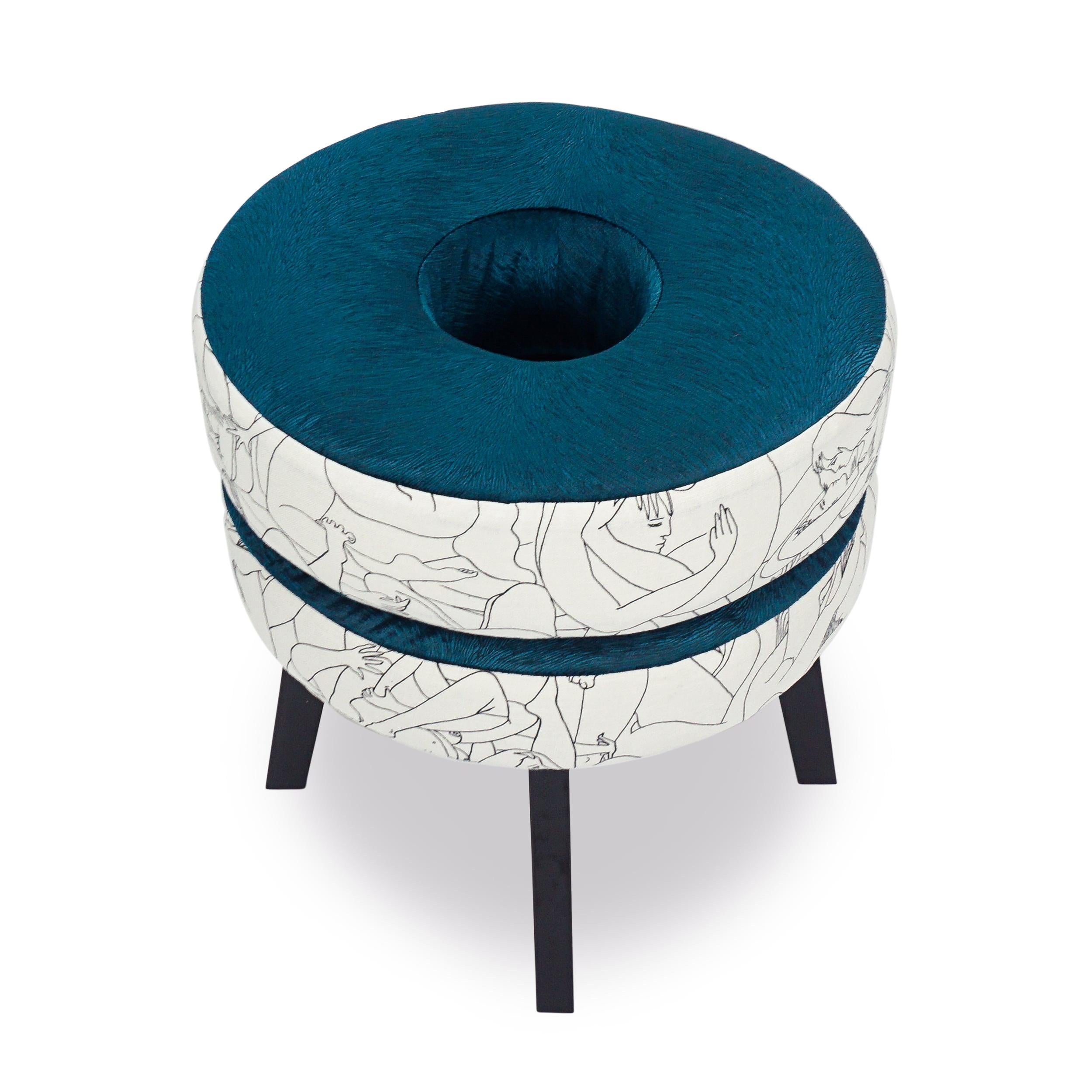 American Donut Ottoman with Naughty Print For Sale