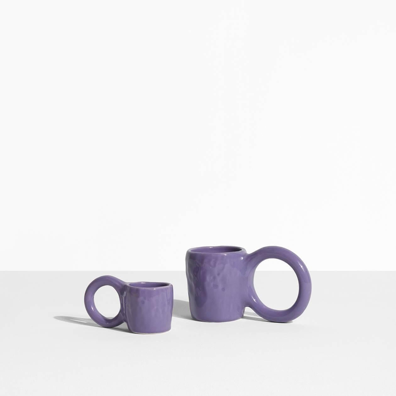 Glazed PETITE FRITURE Donut, Set of 2 Espresso, Blueberry, Designed by Pia Chevalier For Sale