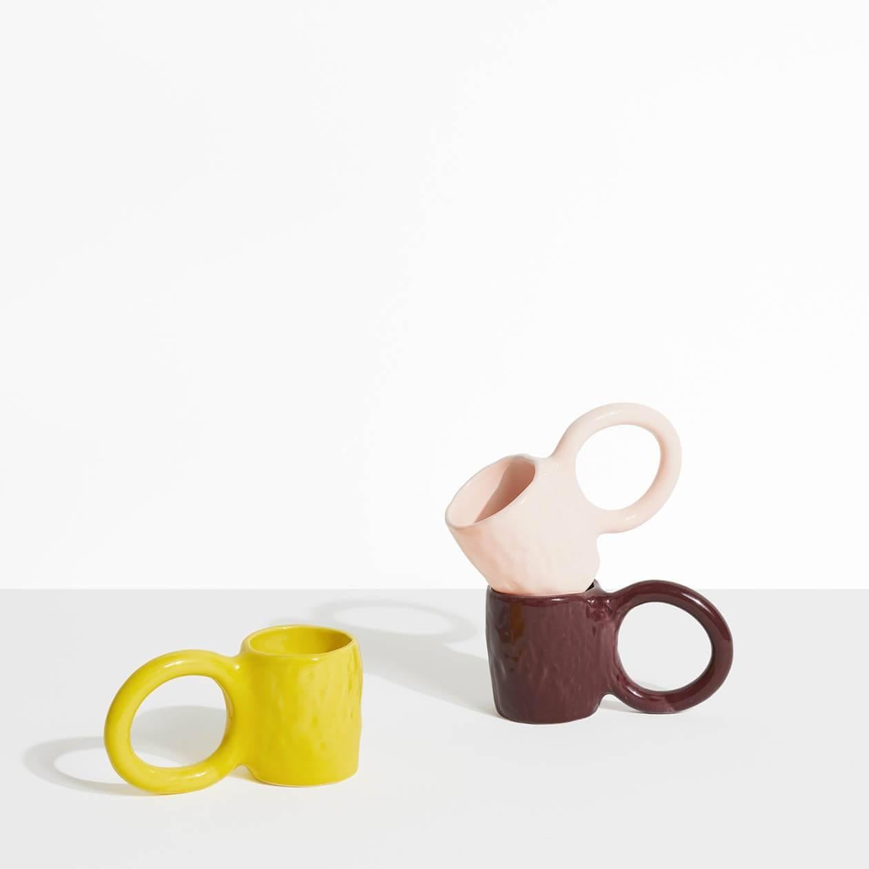 PETITE FRITURE Donut, Set of 2 Espresso, Bubble Gum, Designed by Pia Chevalier In New Condition For Sale In New York, NY