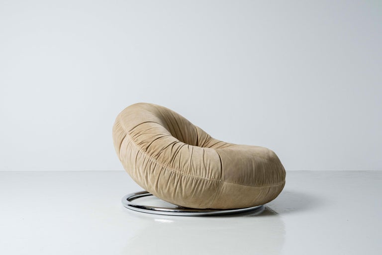 Donut Shaped Lounge Chair in Suede Italy, 1970s at 1stDibs