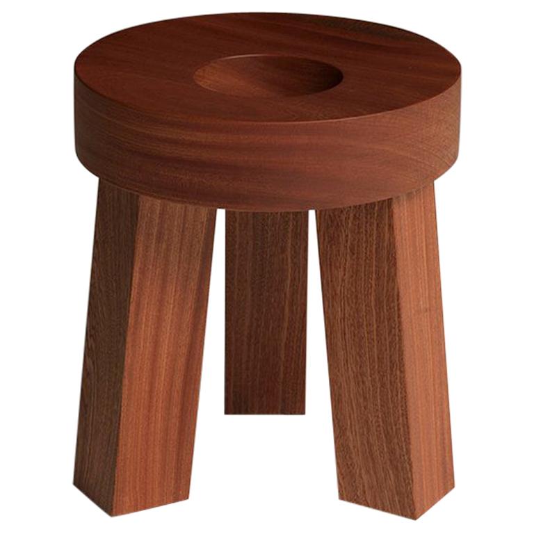 Donut Small Stool with a Central Hole in Solid Mahogany Wood by Aldo Cibic  For Sale at 1stDibs | wooden stool with hole in seat, stool with hole in  middle, donut stool