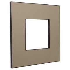 Donut Square Bronze Tinted Back Illuminated Contemporary Mirror, Large