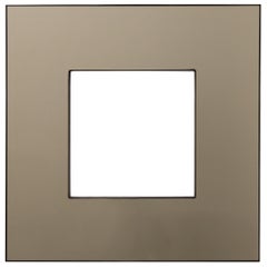 Donut Square Bronze Tinted Back Illuminated Contemporary Mirror, XL
