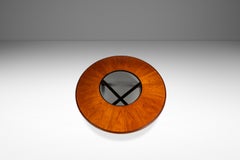 "Donut" Table in Solid Teak w/ Glass Inlay & Brass by G-Plan, England, c. 1970s