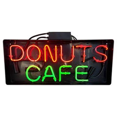 'Donuts Cafe' Neon Sign, 1990s USA