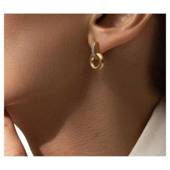 Donuts-Ohrringe aus Diamanten (VS/VVS) und Gelbgold (14k)