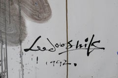 Große Abstrakte Expressionist Öl auf Leinwand Gemälde von Doo-Shik Lee