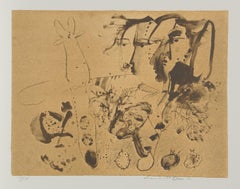 Impresiones de mujeres 1, litografía expresionista abstracta de Doo Shik Lee