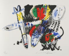 Impressionen von Frauen 4, Abstrakt-expressionistische Lithografie von Doo Shik Lee