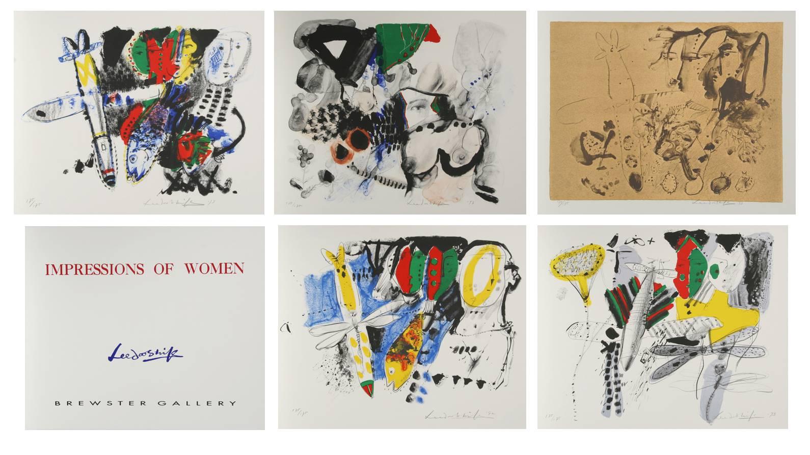 Artiste : Doo Shik Lee, coréen (1947 - 2013)
Titre : Impressions de femmes
Année : 1993
Médium : Suite de cinq lithographies sur Arches, chacune signée et numérotée au crayon
Edition : 175 
Taille : 22 in. x 26.5 in. (55,88 cm x 67,31 cm)