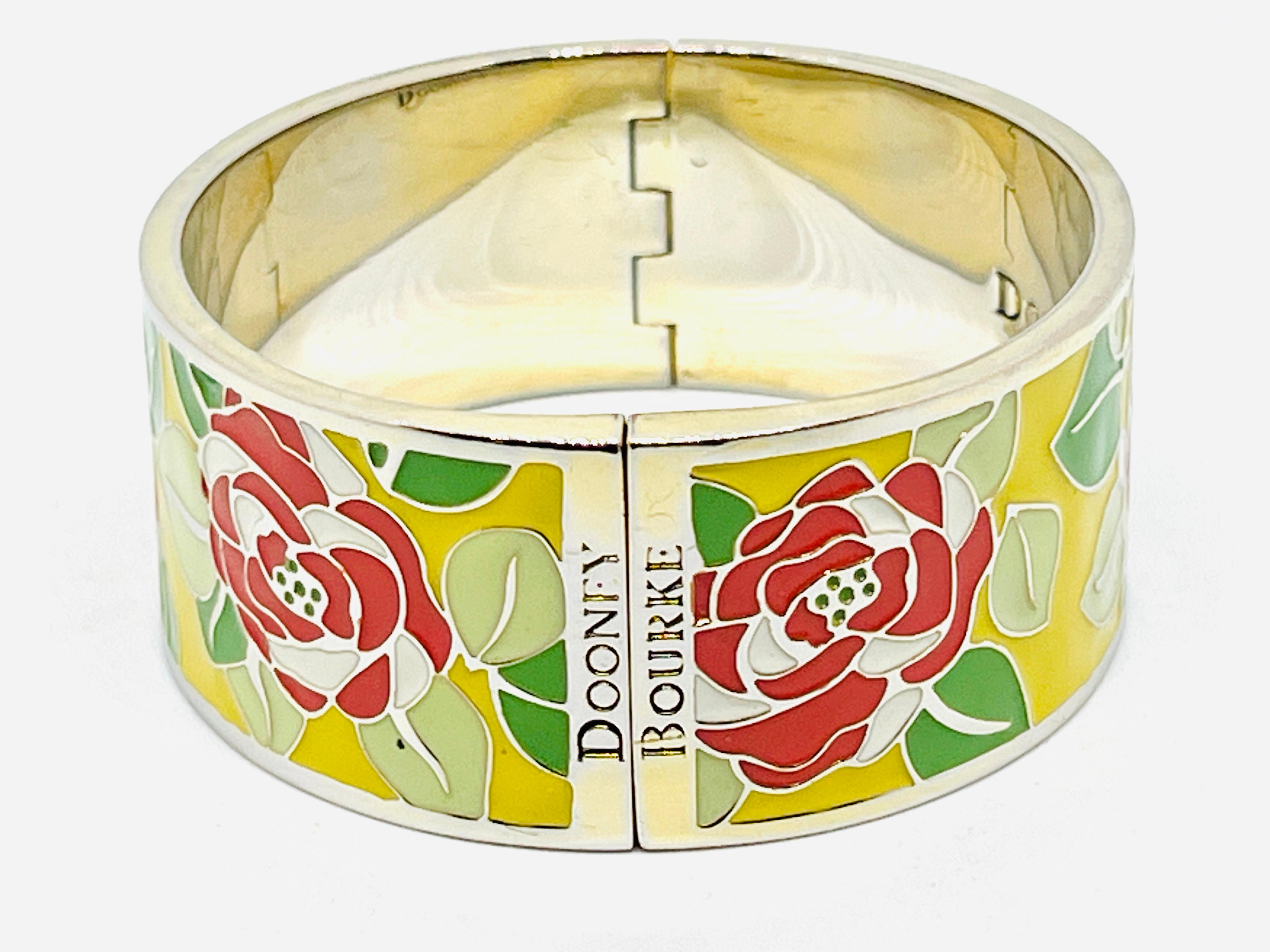 Dooney and Bourke Rosette Garden Clamper Bracelet, Yellow In Fair Condition For Sale In Lynnwood, WA