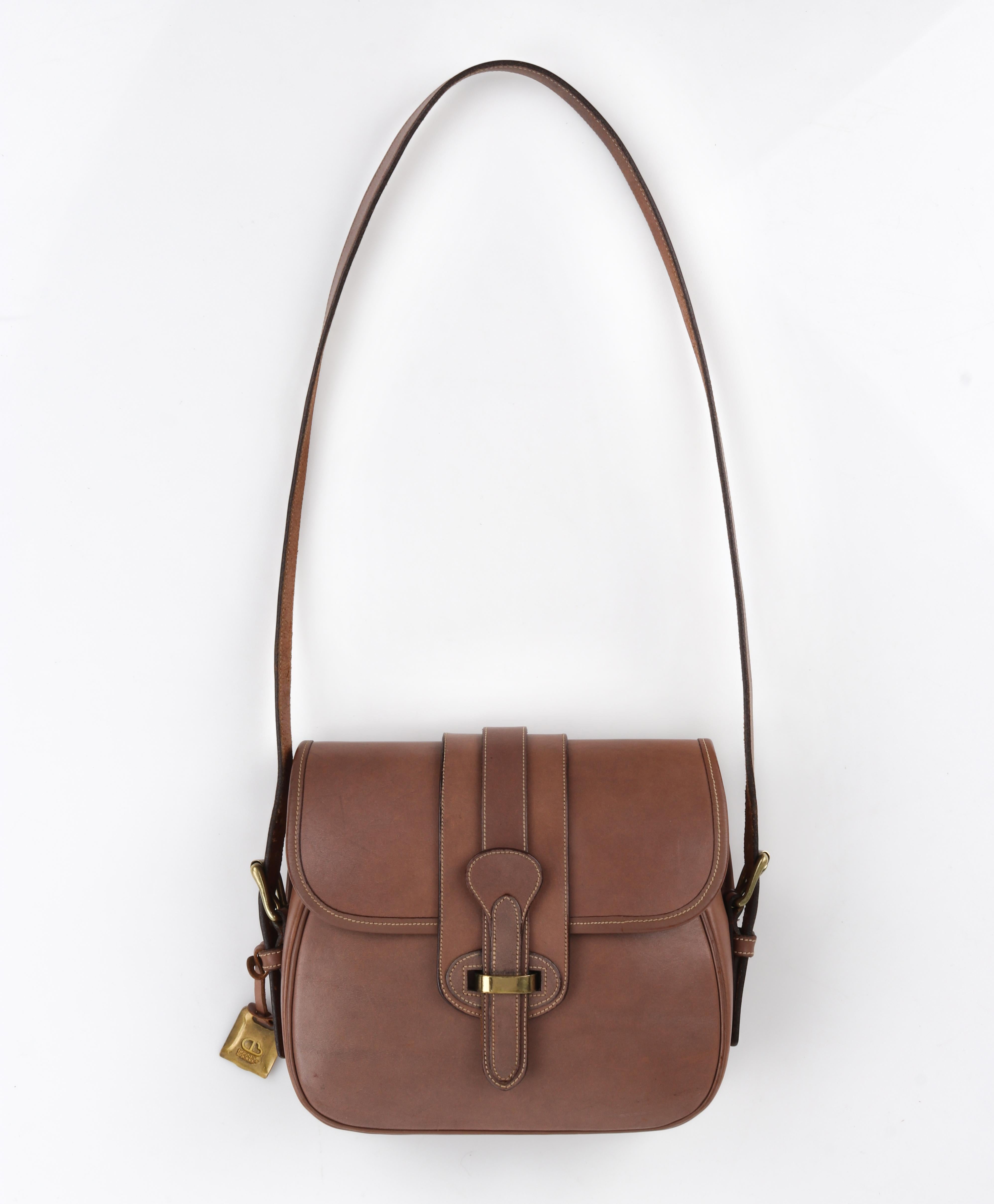 DOONEY and BOURKE c.1980's Taupe Leather Flap Top Equestrian Saddle ...