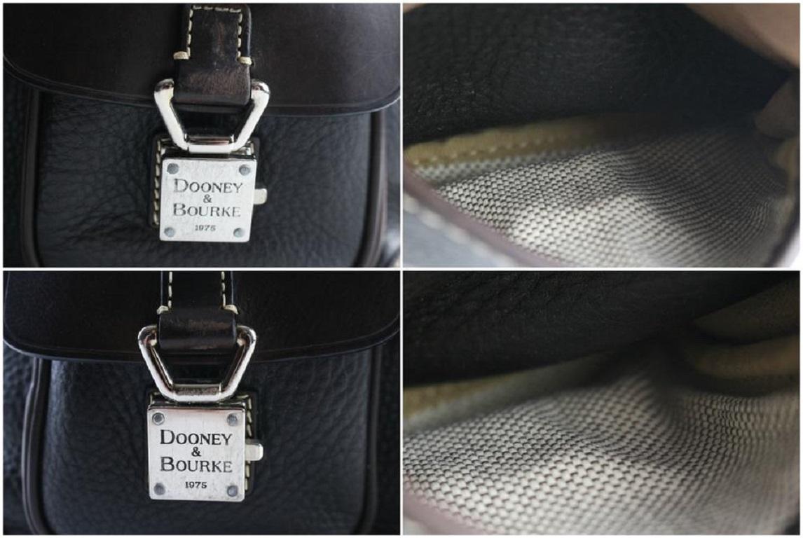 Black Dooney & Bourke Dark Brown Leather Satchel Bag 246dg56 For Sale