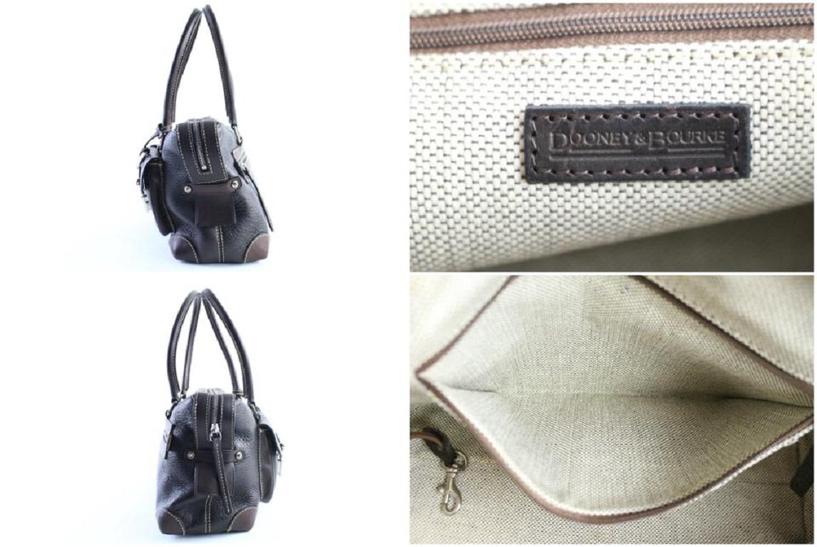 Women's Dooney & Bourke Dark Brown Leather Satchel Bag 246dg56 For Sale