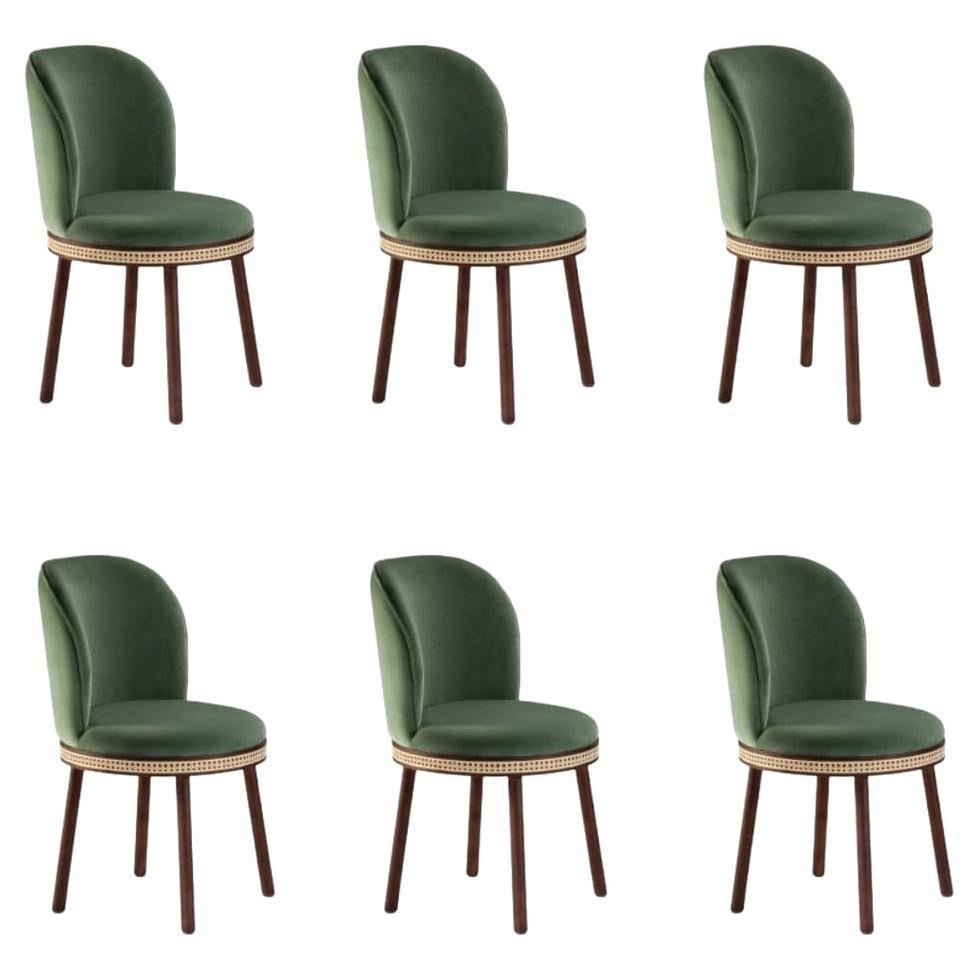 DOOQ! 6x Alma Chair with Velvet Kiwi