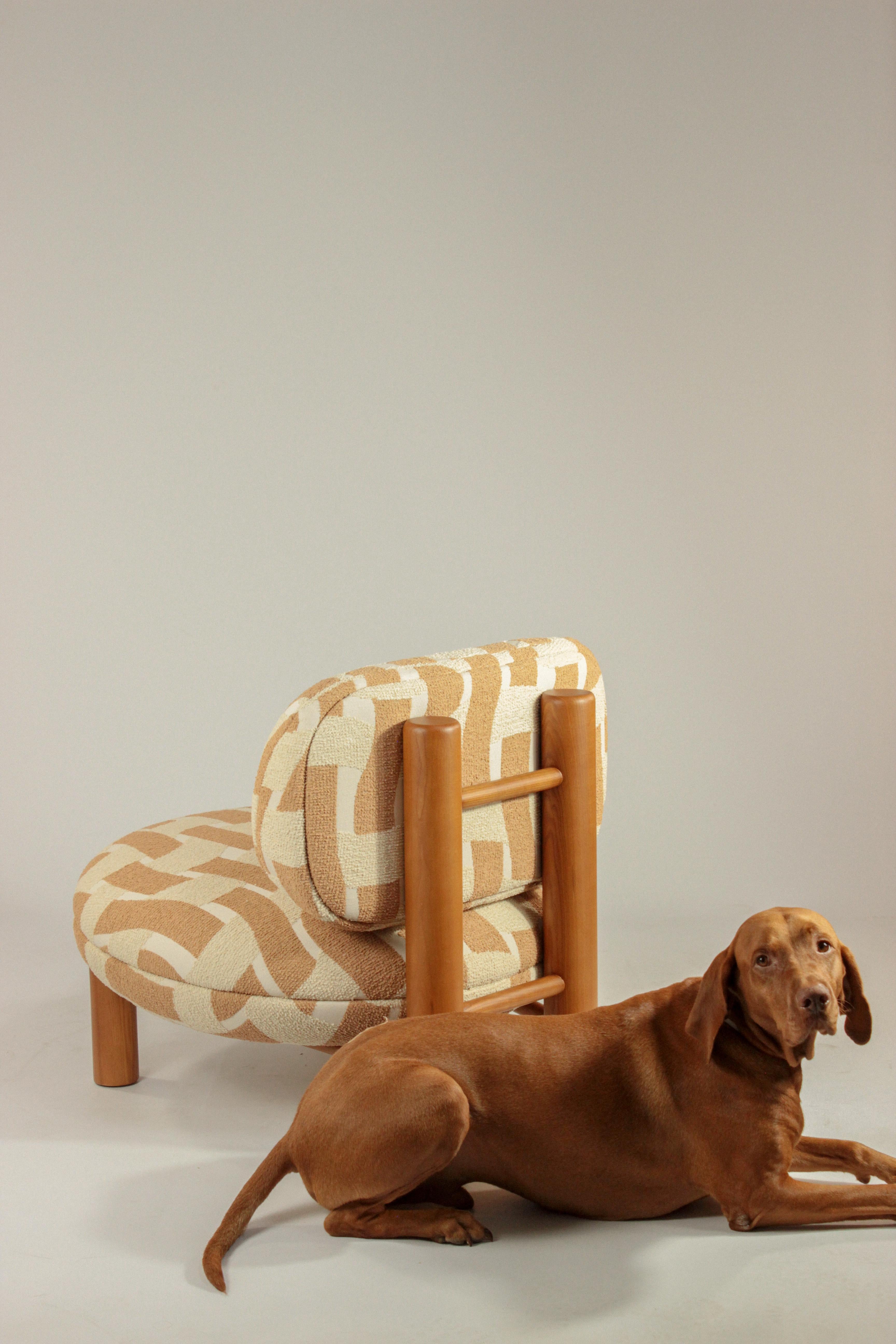 ¡DOOQ! Sillón Aimi de tela naranja y beige en venta 5