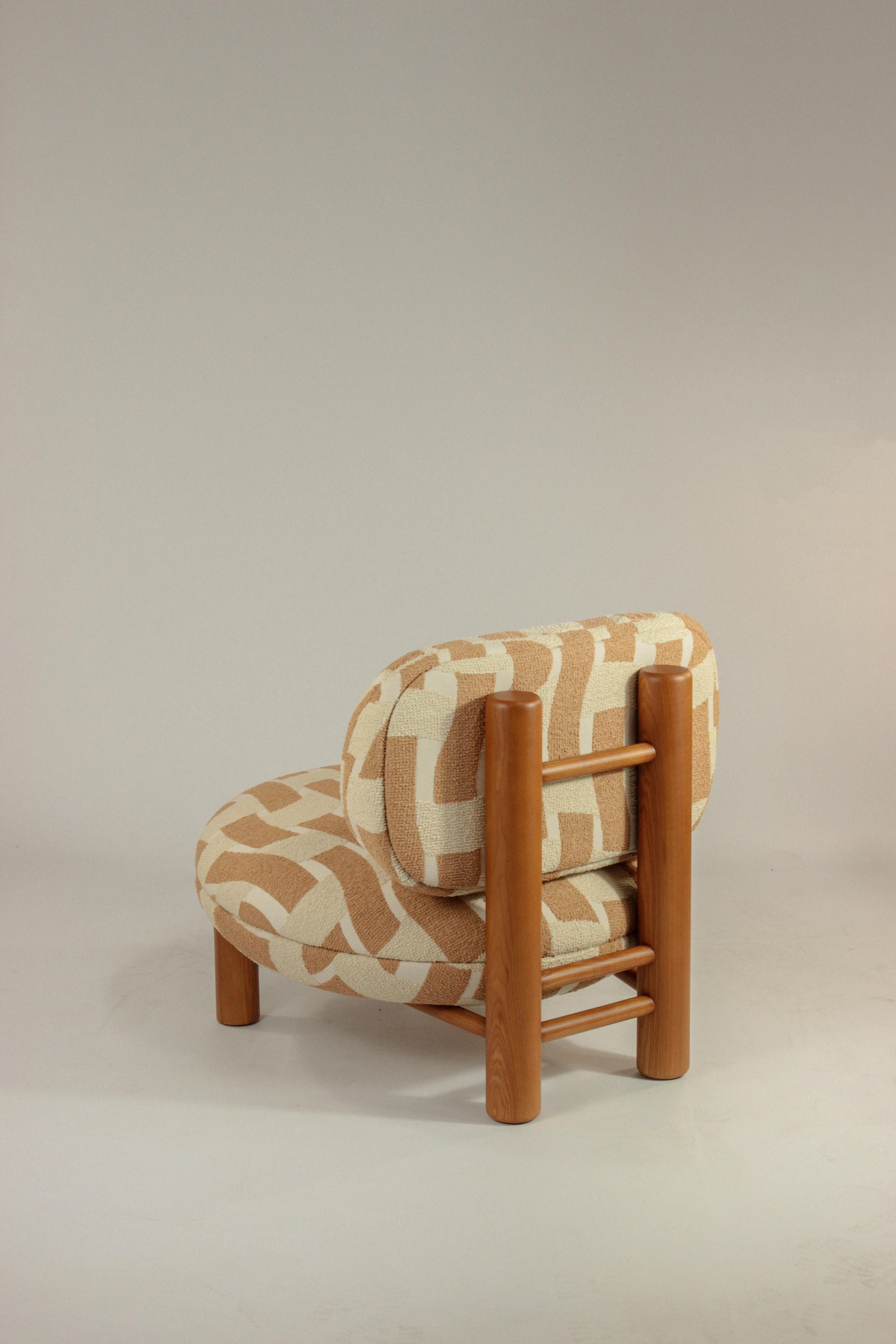 ¡DOOQ! Sillón Aimi de tela naranja y beige en Nuevo estado para la venta en Lisbon, PT