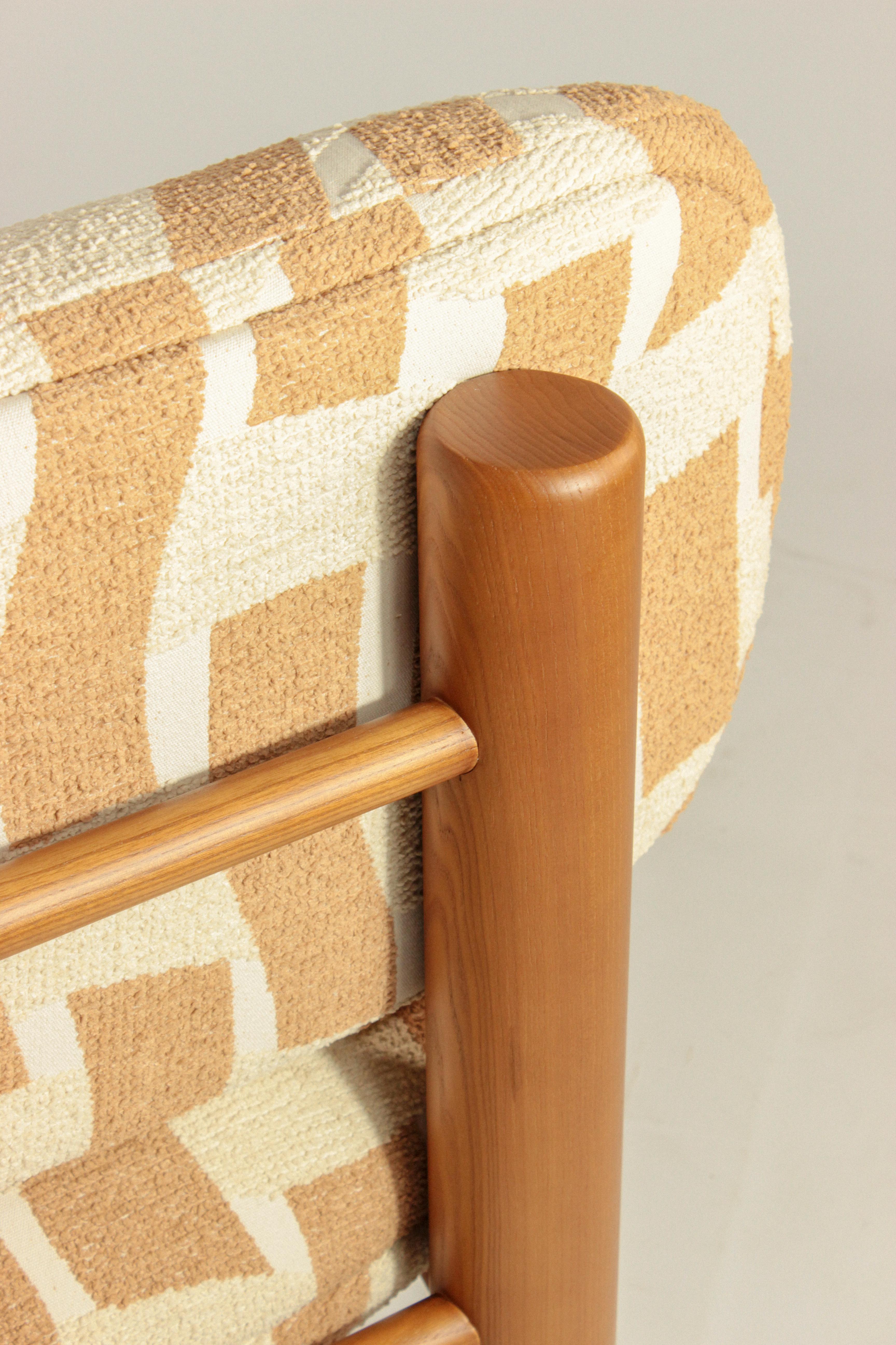 ¡DOOQ! Sillón Aimi de tela naranja y beige Tela en venta