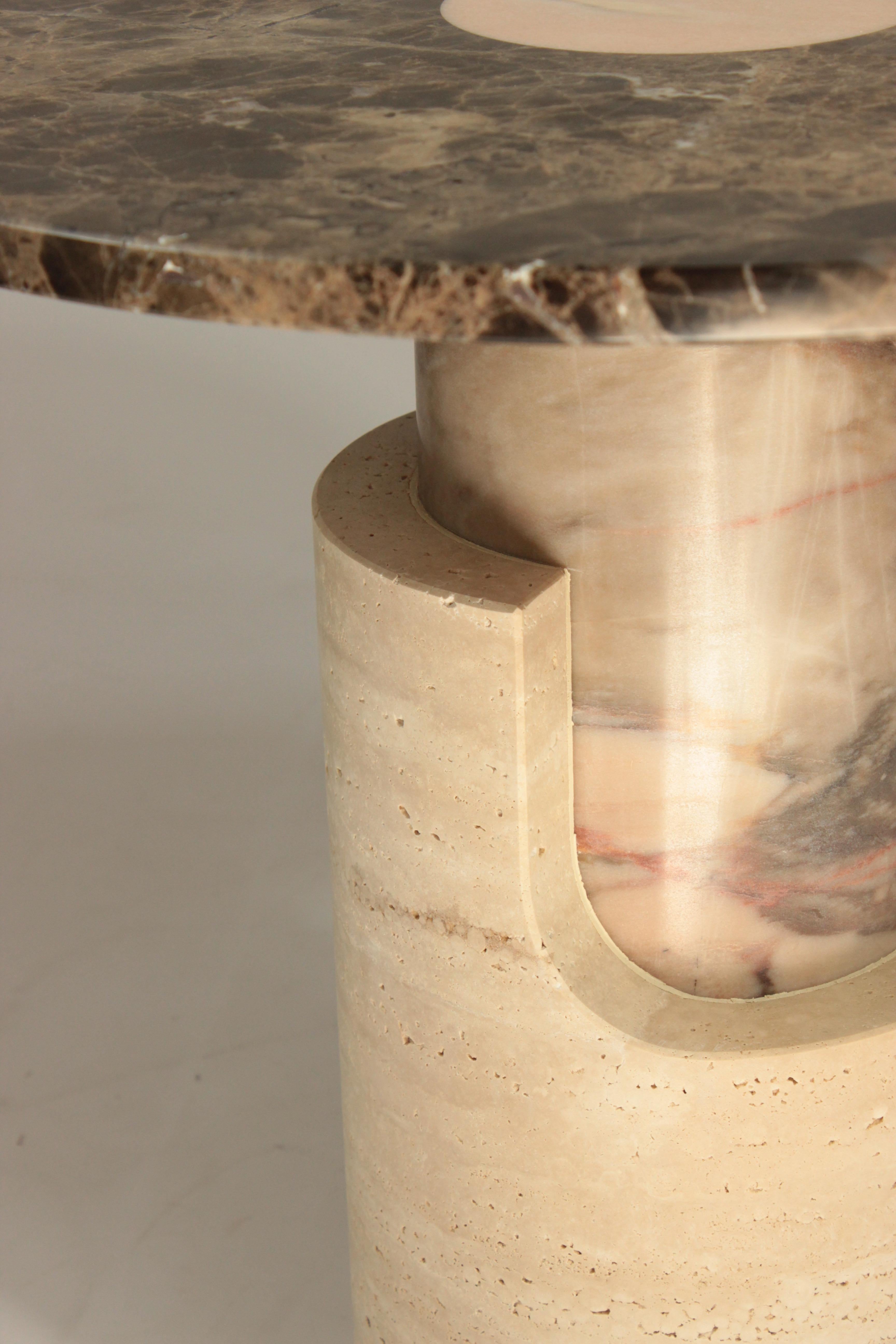 DOOQ! Braque Side Table in Marble Brown Emperador For Sale 3