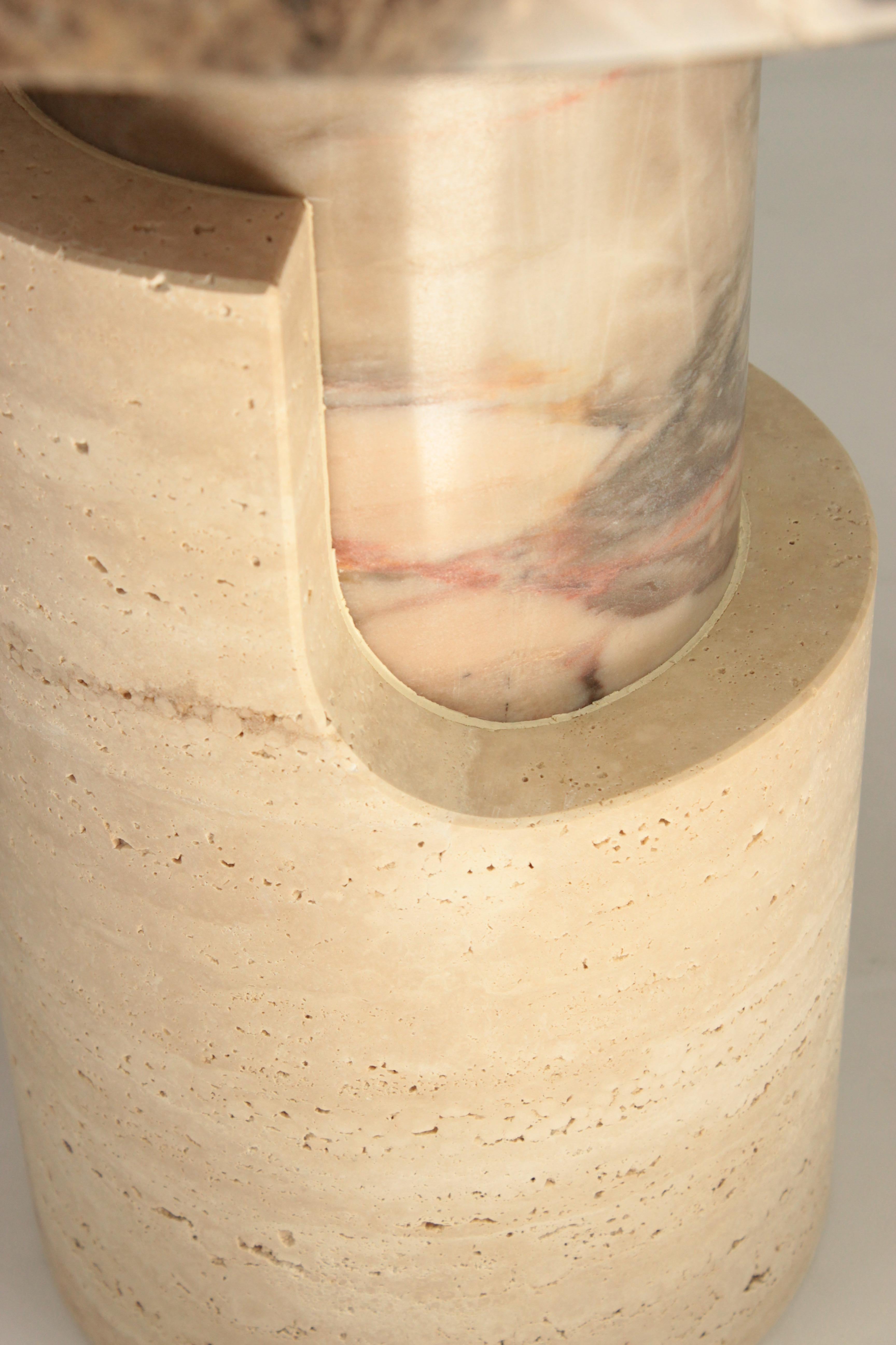 DOOQ! Braque Side Table in Marble Brown Emperador For Sale 4