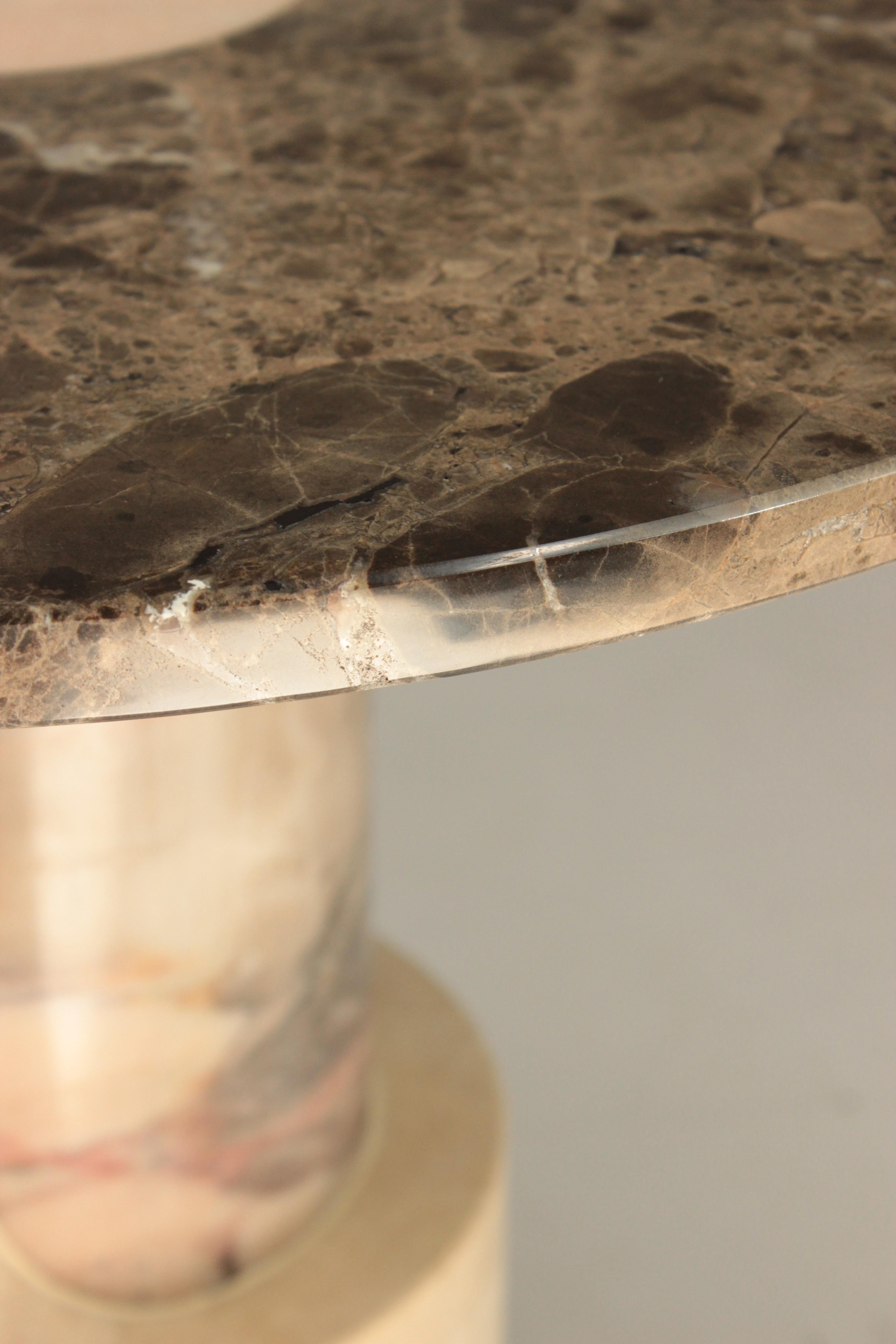 DOOQ! Braque Side Table in Marble Brown Emperador For Sale 6