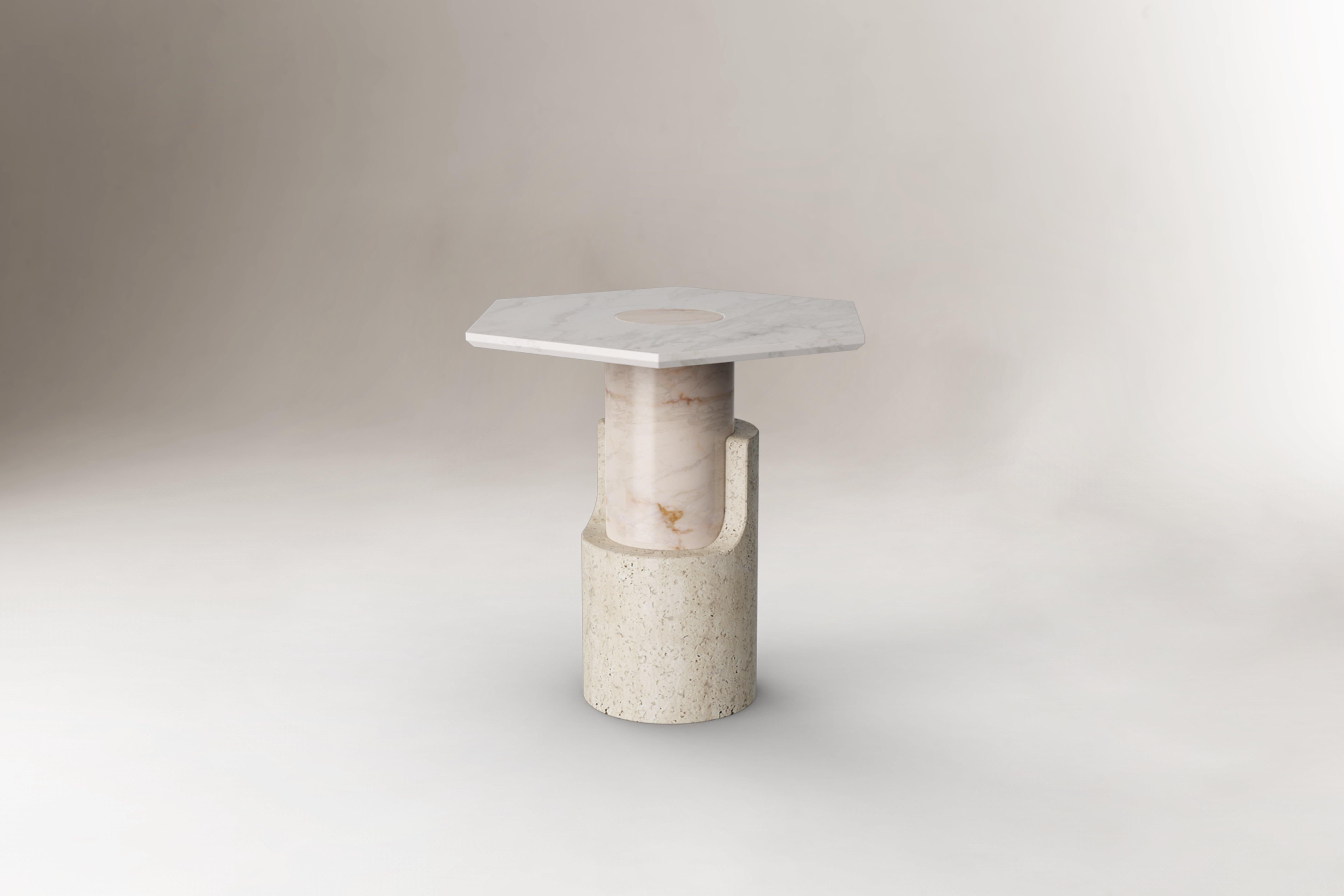 DOOQ! Braque Side Table in Marble Brown Emperador For Sale 9