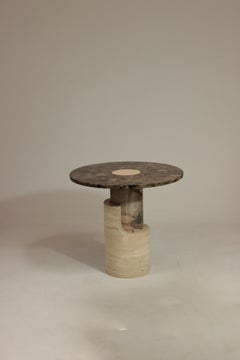 DOOQ! New! Modern! Braque Side Table in Marble Brown Emperador