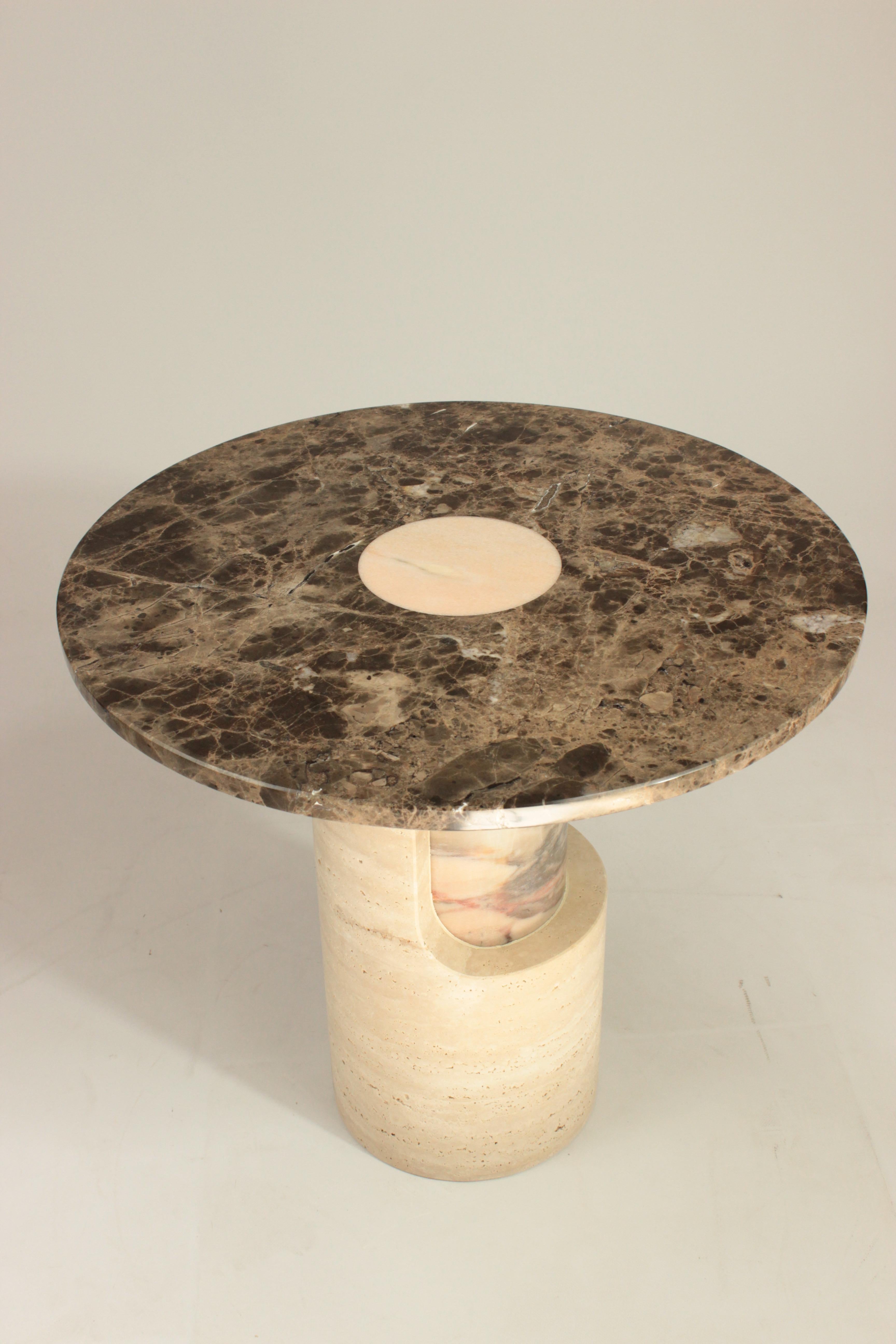 DOOQ! Braque Side Table in Marble Brown Emperador In New Condition For Sale In Lisbon, PT