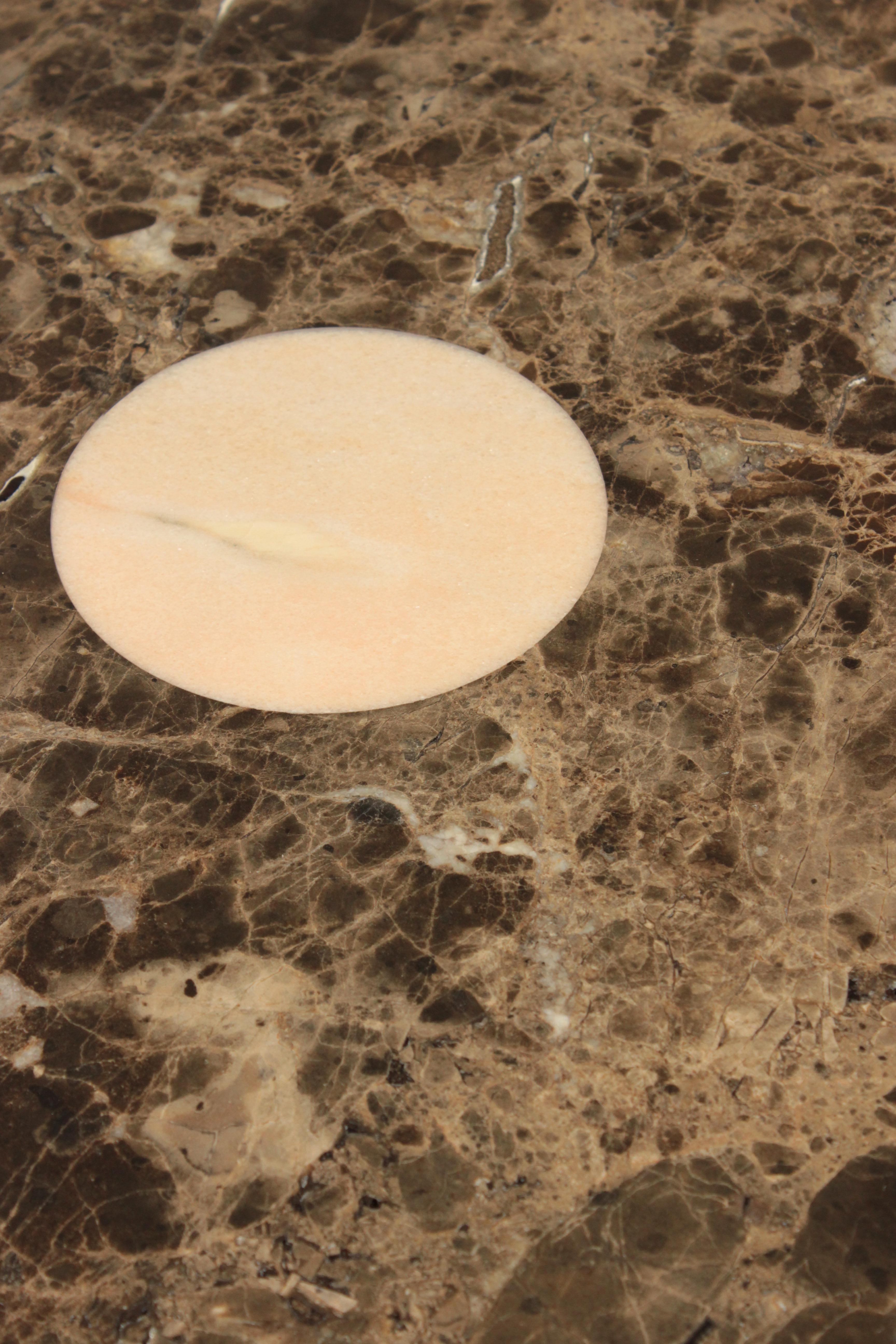 Contemporary DOOQ! Braque Side Table in Marble Brown Emperador For Sale