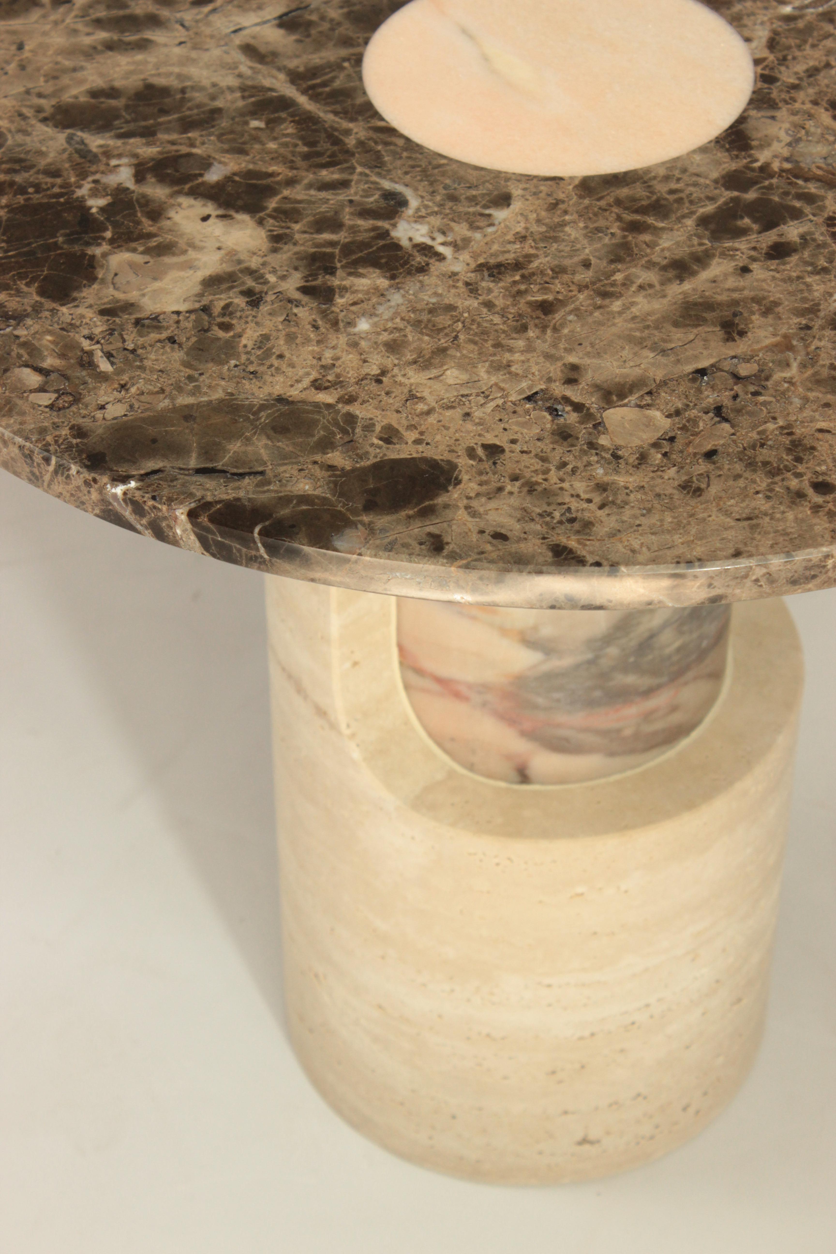 DOOQ! Braque Side Table in Marble Brown Emperador For Sale 1