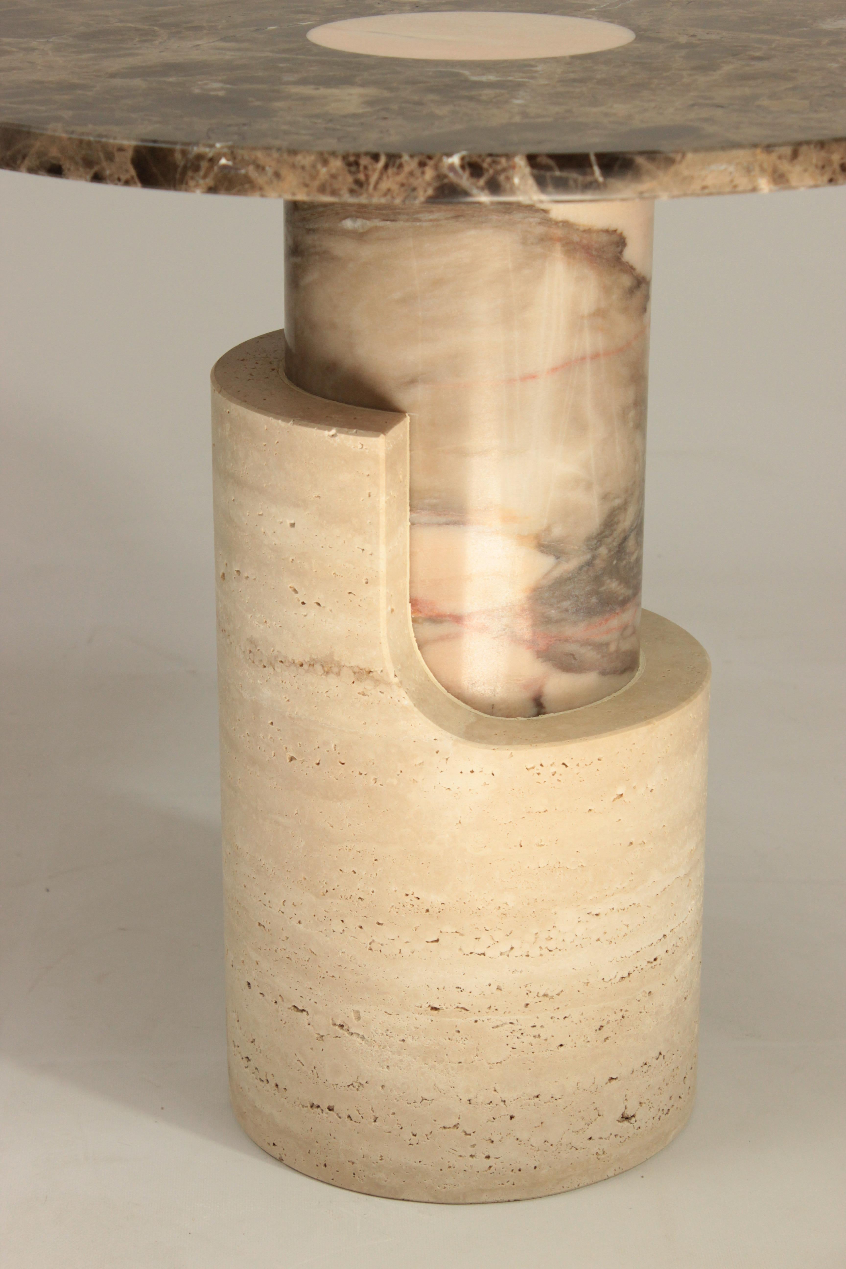DOOQ! Braque Side Table in Marble Brown Emperador For Sale 2
