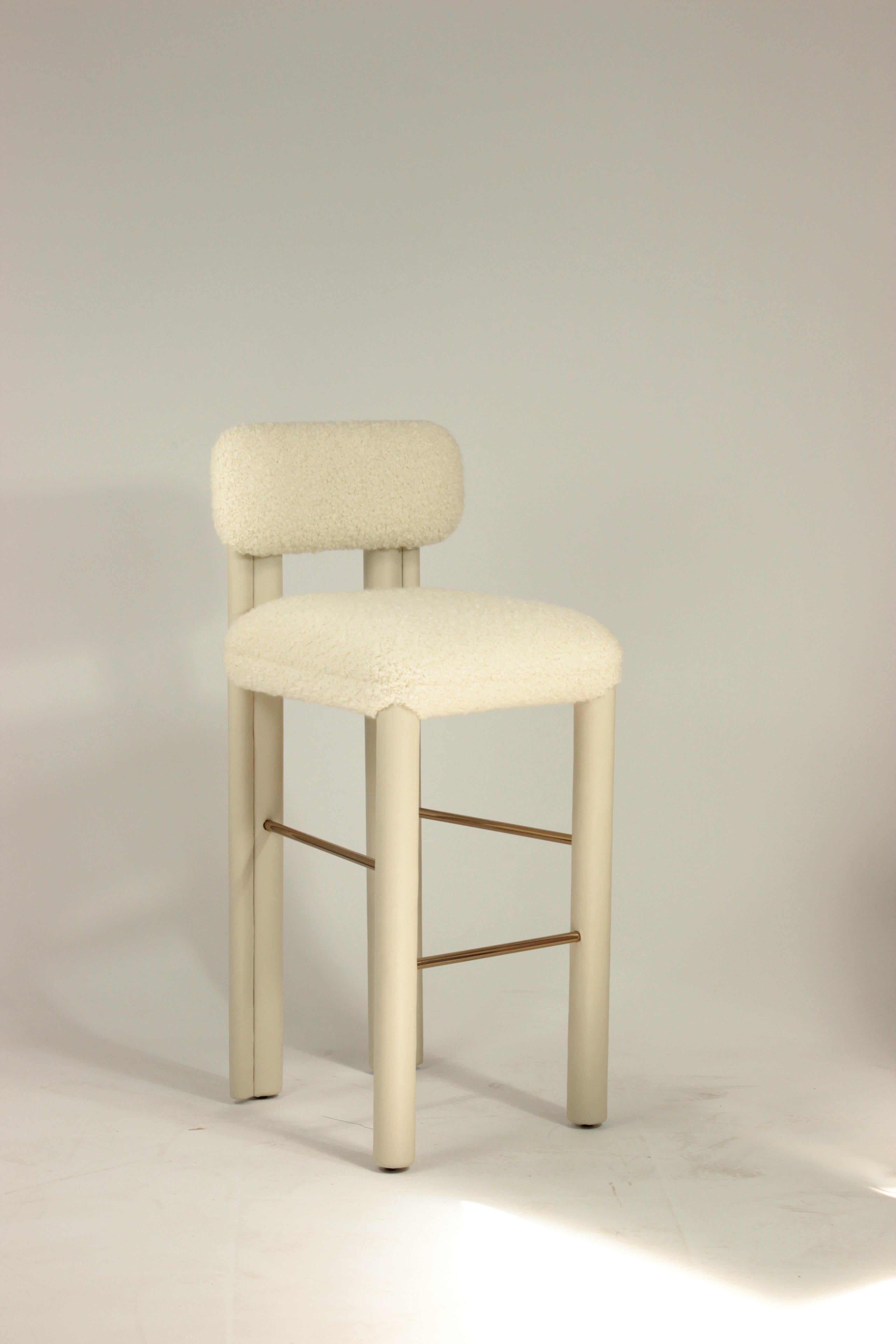 Mid-Century moderno DOOQ! Sedia da bar Camelia in Whiting in vendita
