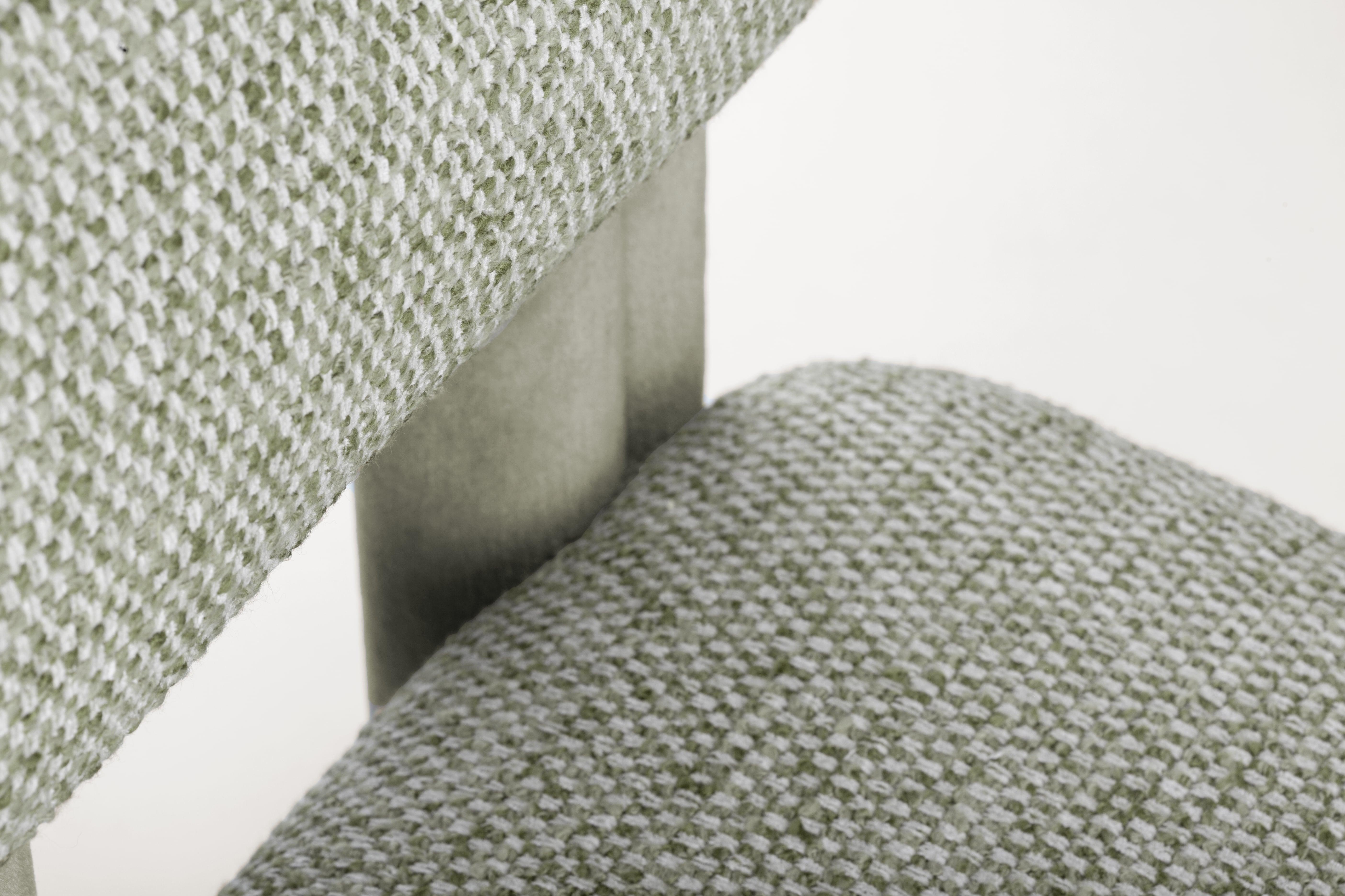 Fait main DOOQ ! Chaise de comptoir Camelia en gris et vert plus foncé en vente