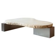 NUOVO! DOOQ! MODERNO! Table Rock in travertino, metallo e Wood