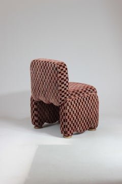 DOOQ ! Chaise Cindy sans accoudoirs en tissu rouge