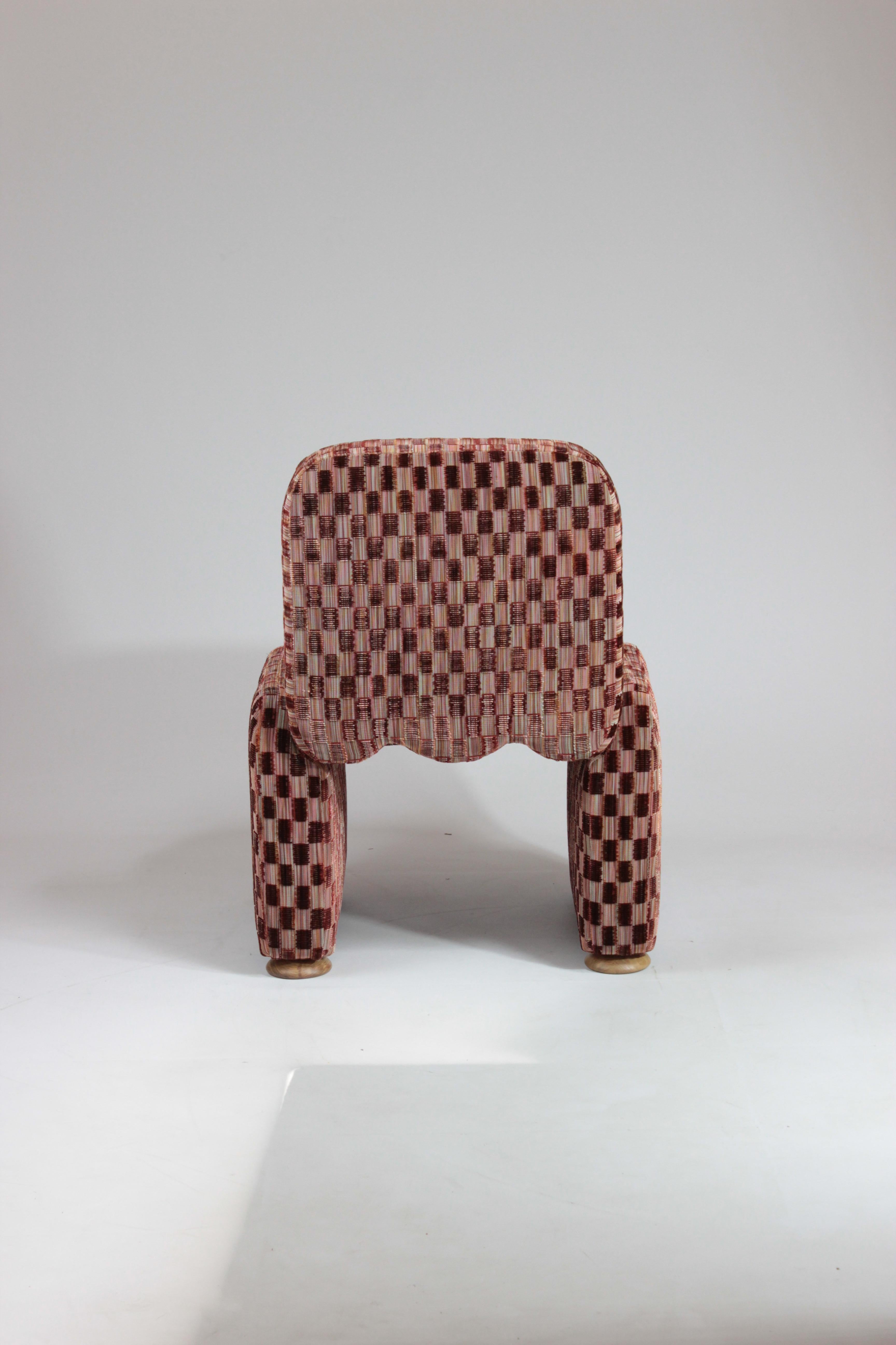 Organic Modern DOOQ! Cindy Chair withou arms in Red Fabric For Sale