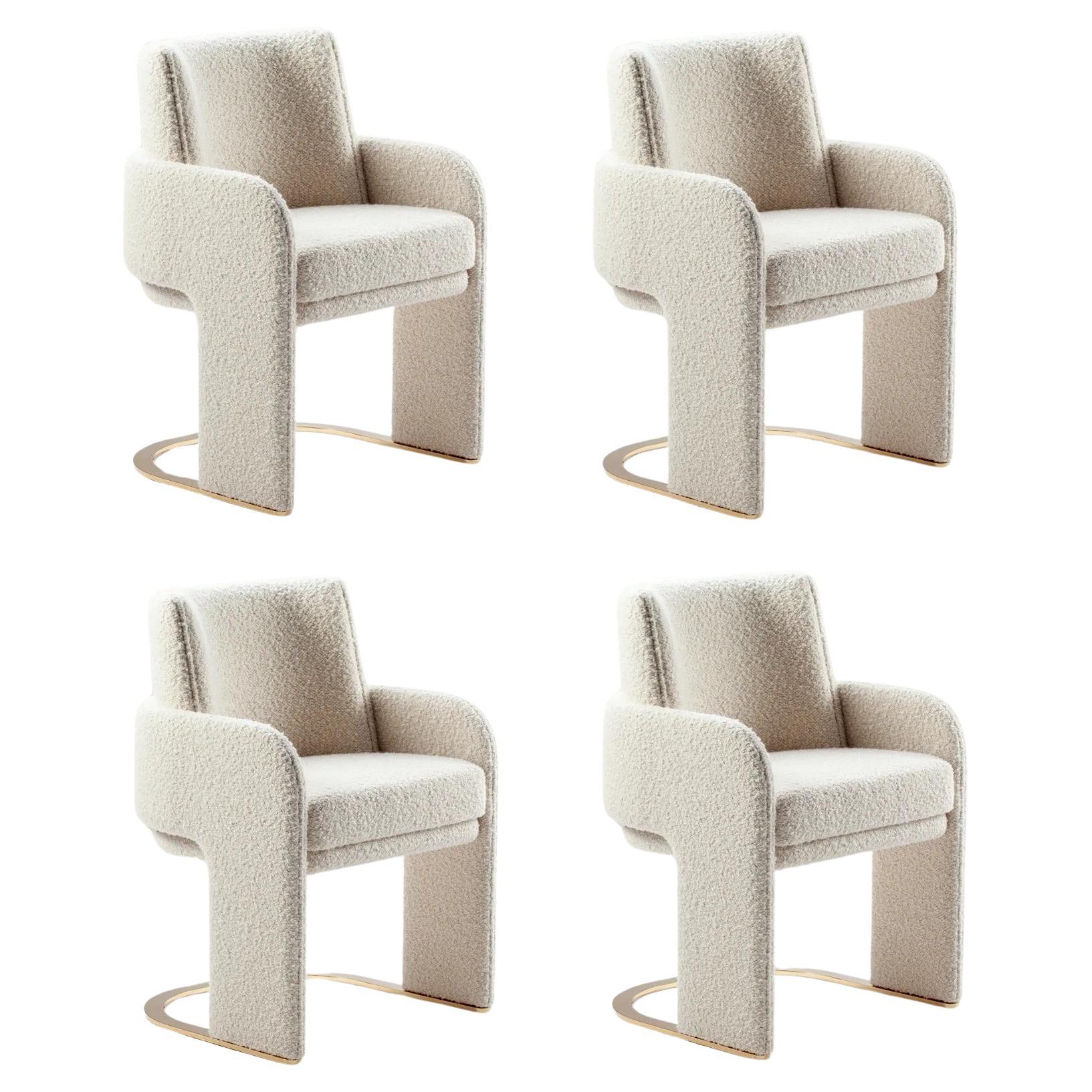 DOOQ Dining Chair Odisseia with Satin Brass feet and COM, set of 14 pcs