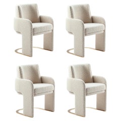 DOOQ Dining Chair Odisseia with Satin Brass feet and COM, set of 14 pcs